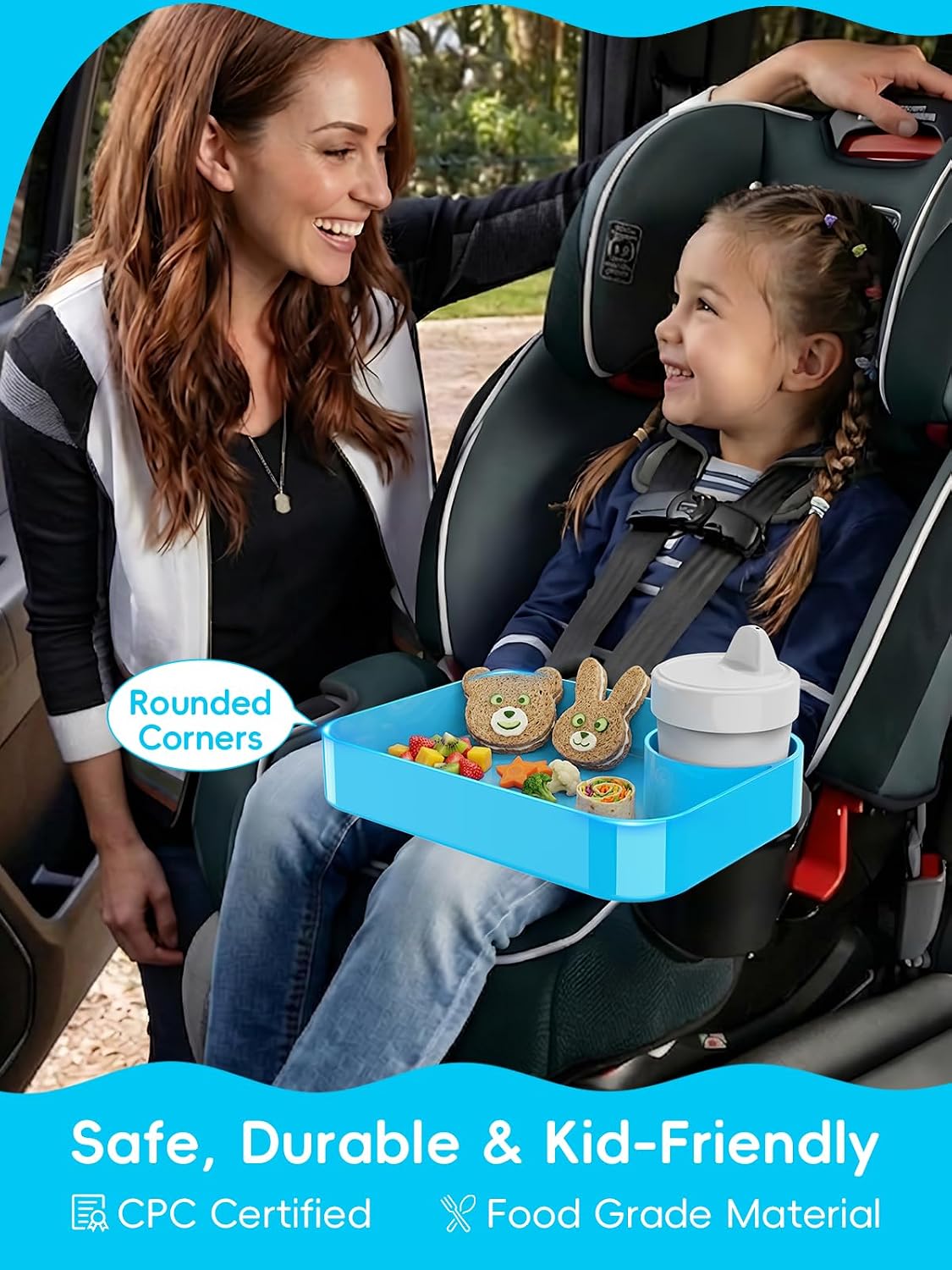 Detalle 2 de BBSDA car seat snack tray, 9.06 x 6.5 inches