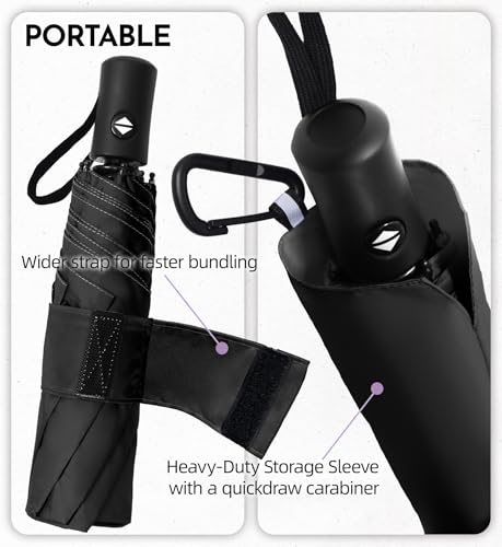 Thumbnail 3 de LILAC Windproof Automatic Umbrella, Strong 7 Ribs Compact Travel Brolly