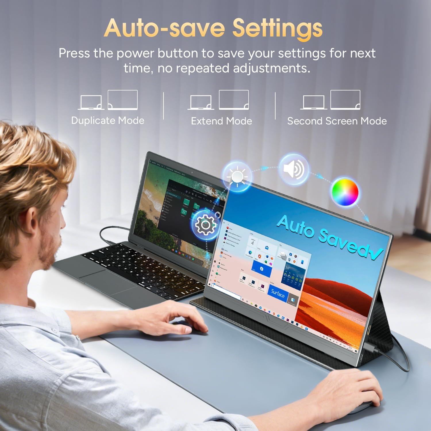 Detalle de CUIUIC Portable Monitor 15.6 inch 1080p