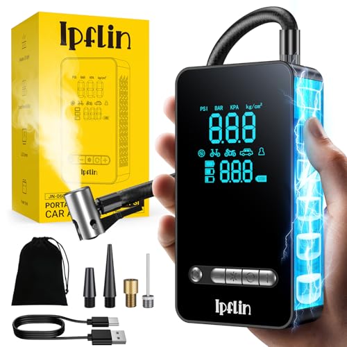 Detalle de Ipflin Gonfleur Pneus Voiture Sans Fil – Compresseur à Air Portatif 150 PSI
