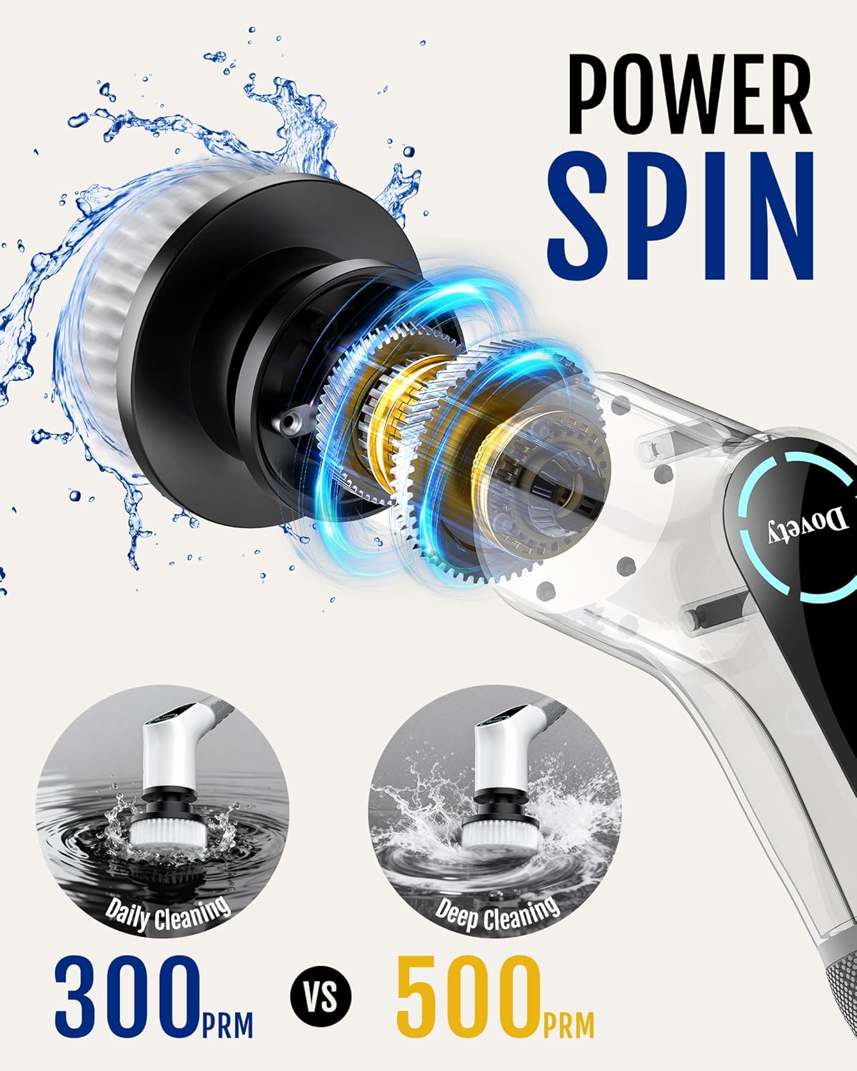 Thumbnail 4 de Dovety Electric Spin Scrubber: 8-Head Shower Cleaning Power with Extendable Handle