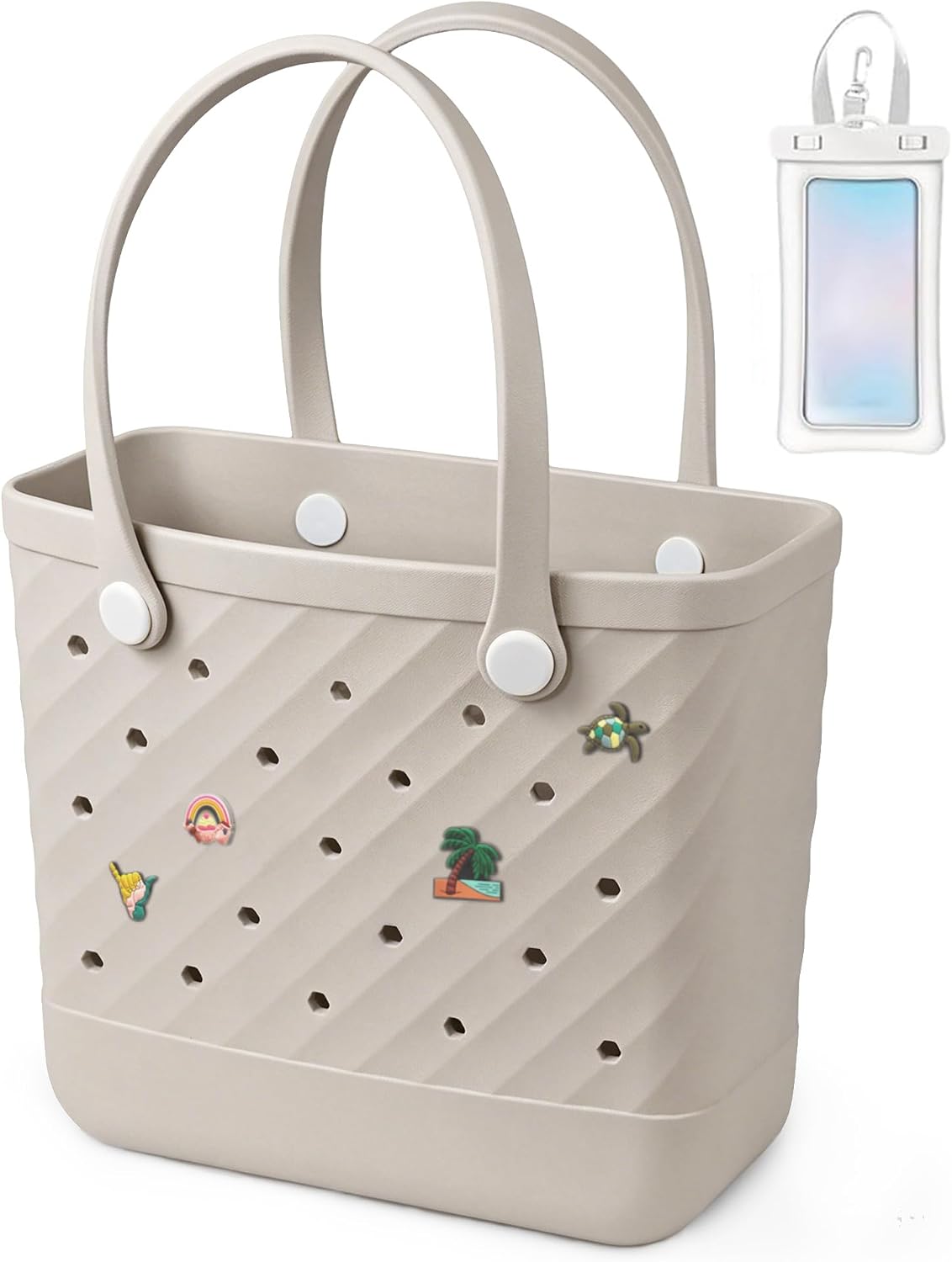 Detalle de LiAYiD Waterproof EVA Beach Tote with Open Top and Zippered Inner Pouch
