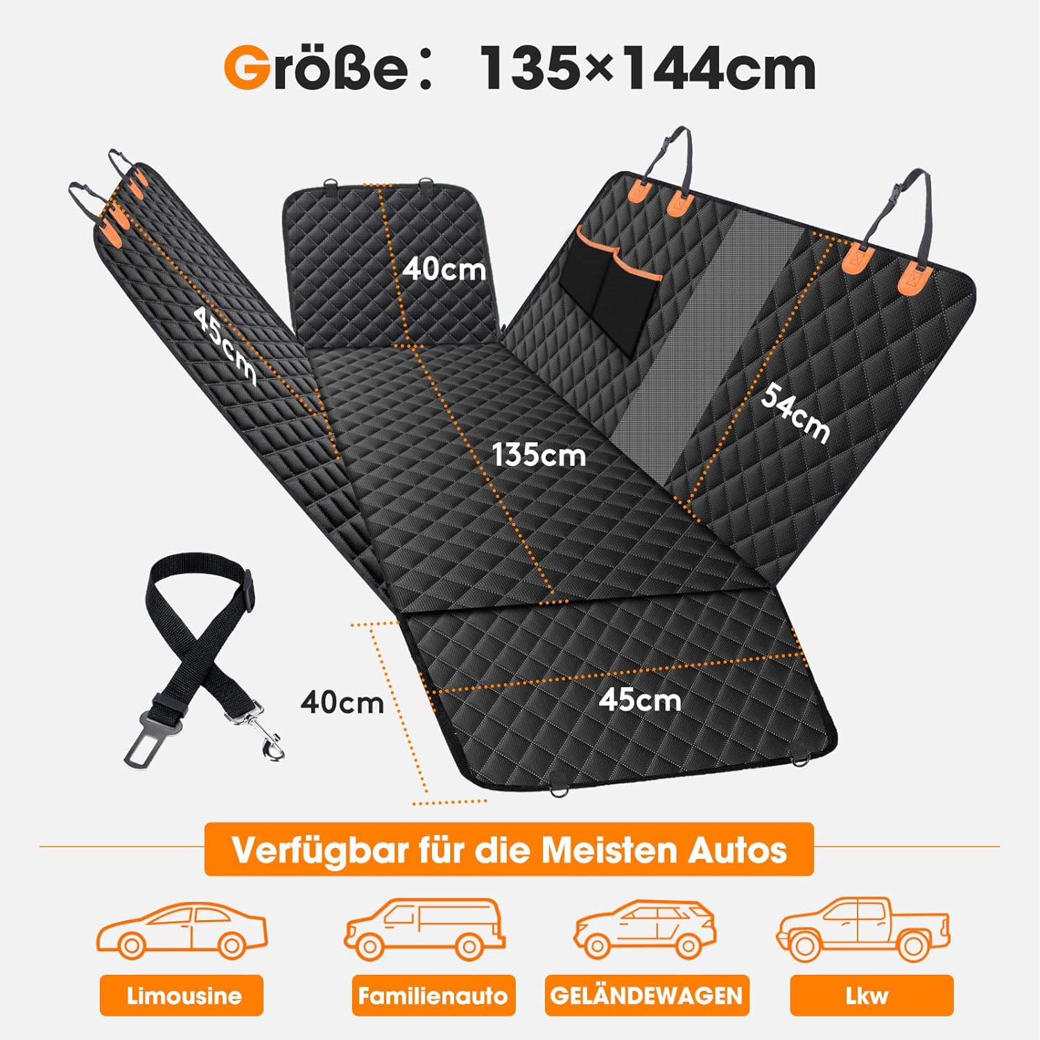 Thumbnail 5 de JOEJOY Hundedecke Rückbank mit Seitenschutz