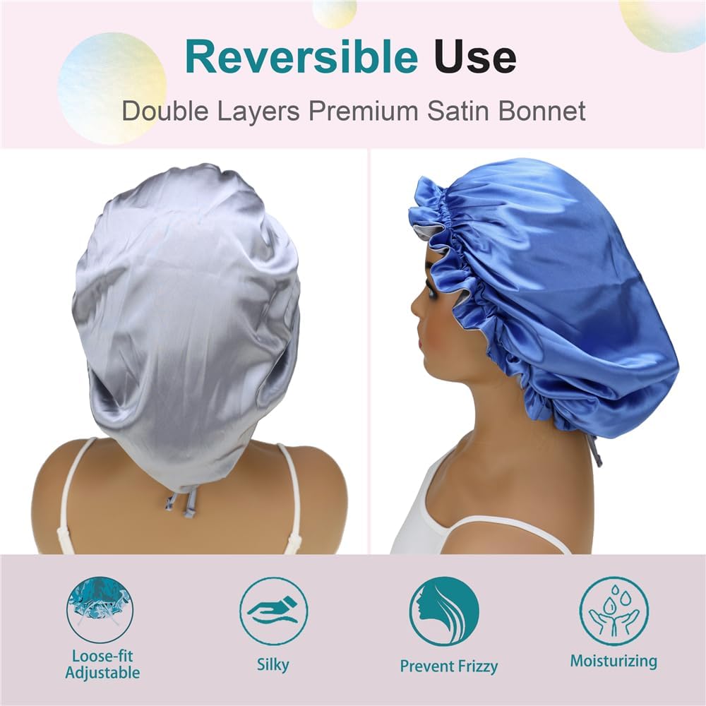 Detalle de Gebelle Baby Satin Bonnet for Infants, Kids and Adults, Adjustable and Reversible
