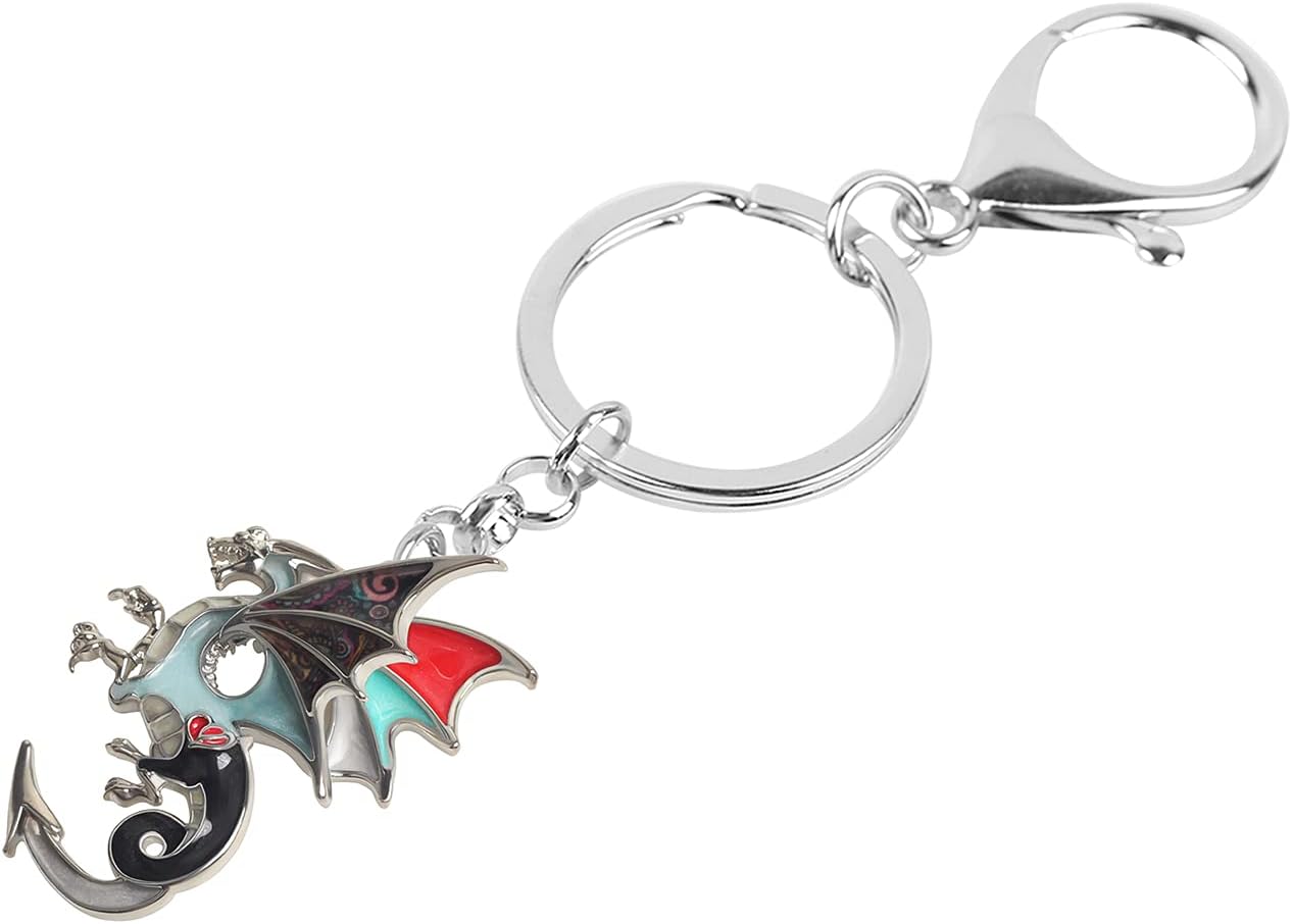 Detalle de Enamel Alloy Dragon Keychain: Fantasy Dinosaur Jewellery for Women and Girls