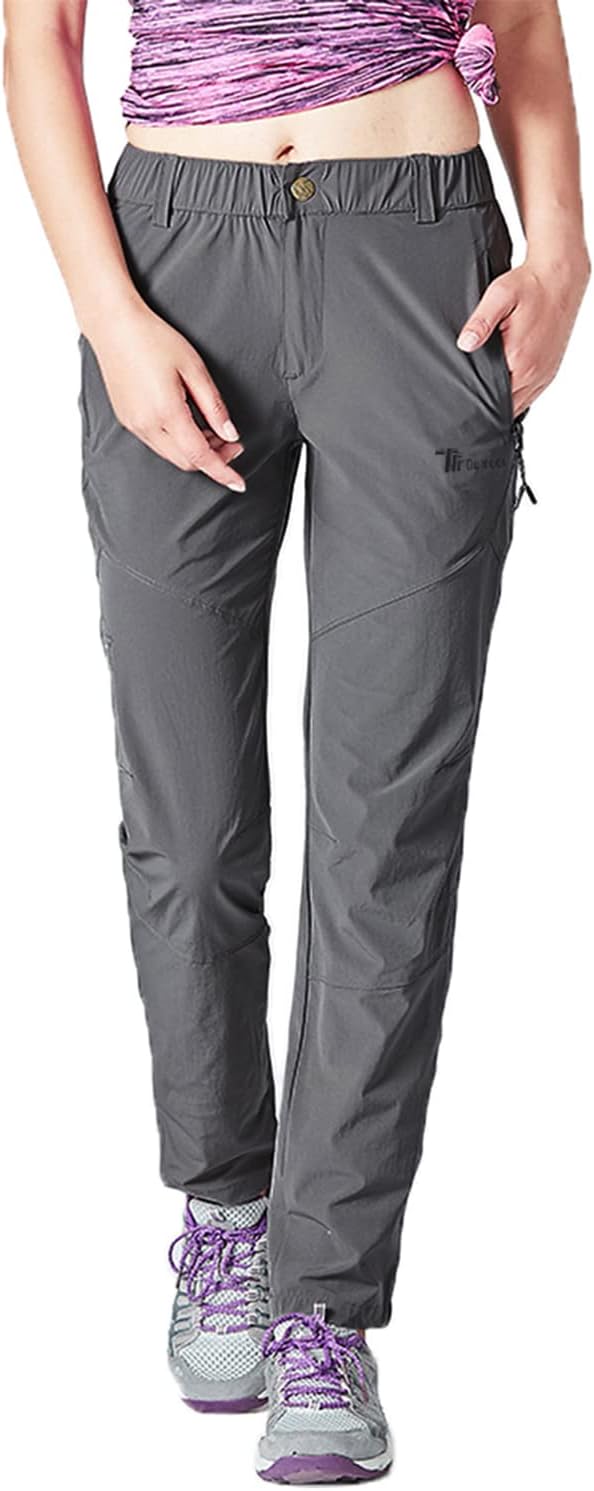 Detalle 2 de YSENTO Damen-Wanderhose wasserdicht, schnelltrocknend & Stretch – Outdoorhose mit Reißverschlusstaschen