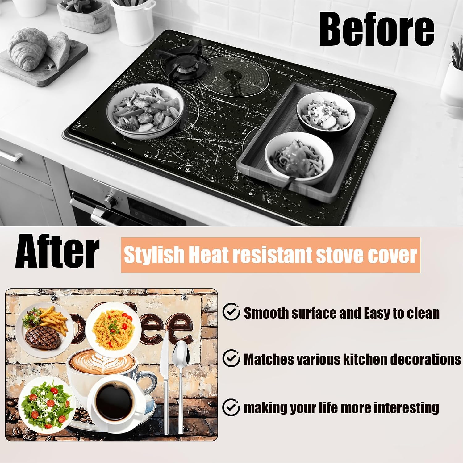 Detalle 2 de Seewan Electric Stove Cover, 28.5 x 20.5 Inches