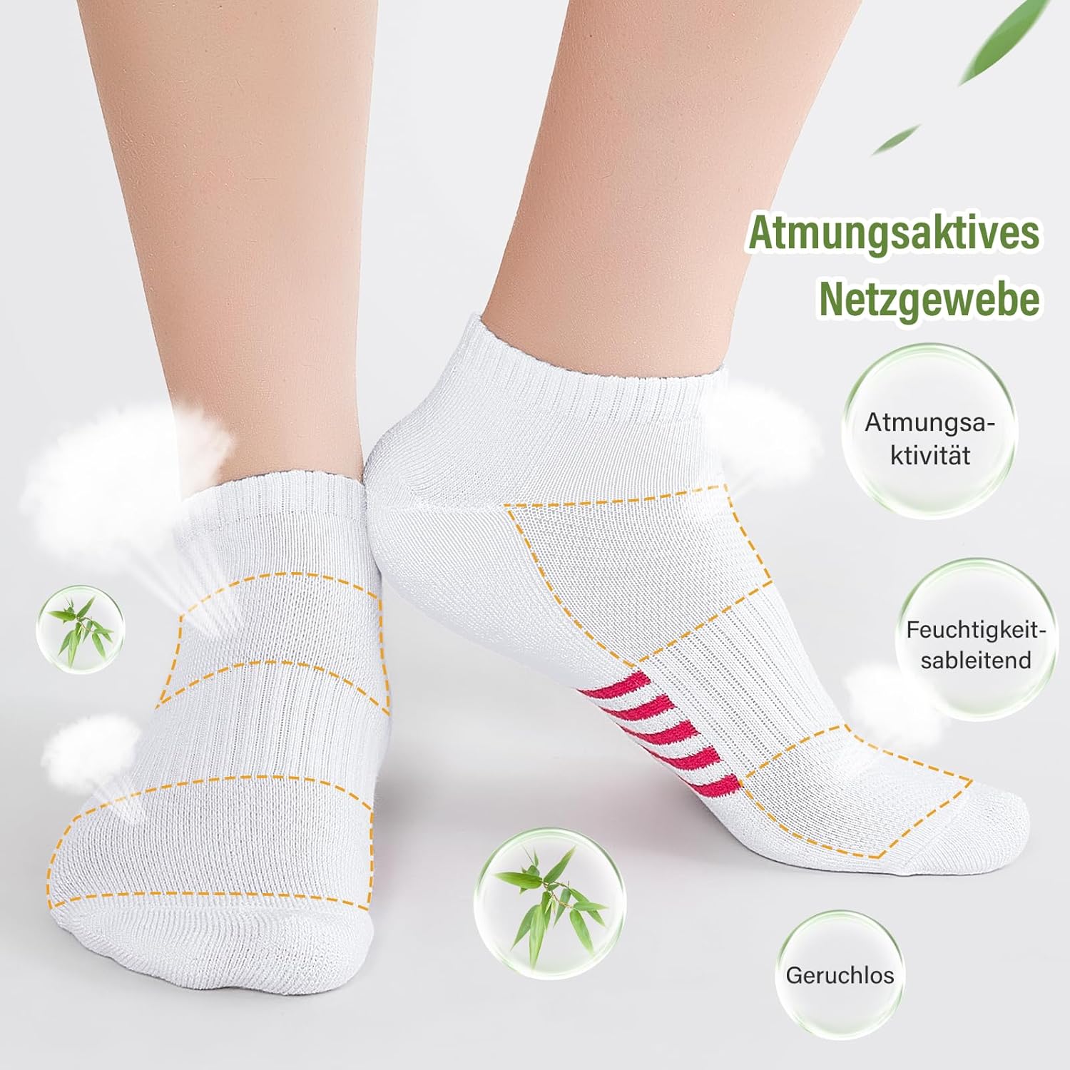 Thumbnail 4 de Effeet Bambus Sneaker Socken Damen (6/12 Paar) – atmungsaktive, gepolsterte Sportsocken für 39–42