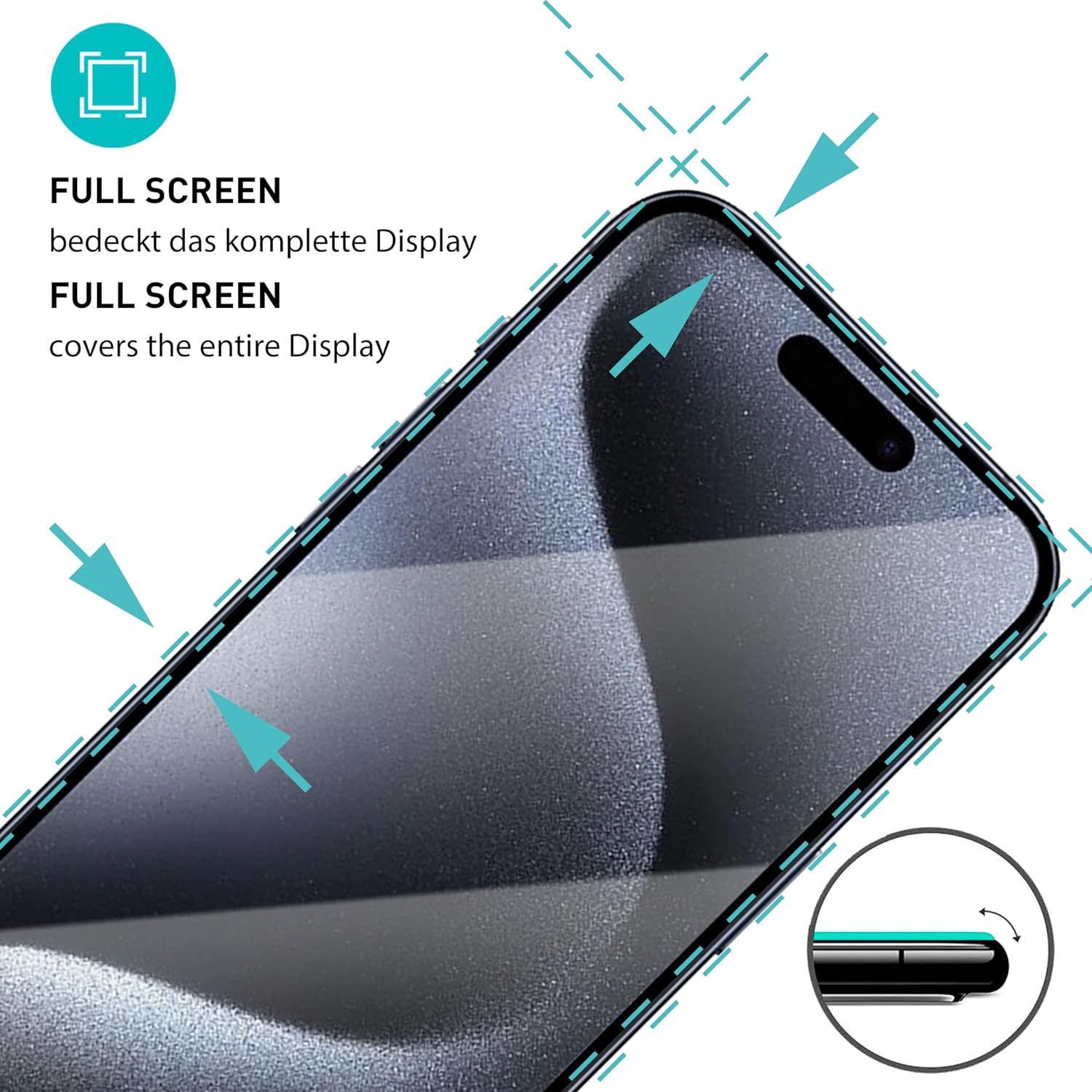Thumbnail 1 de SmarTect Glass Screen Protector for iPhone 15 Pro, 2 Screen and 2 Camera Glasses