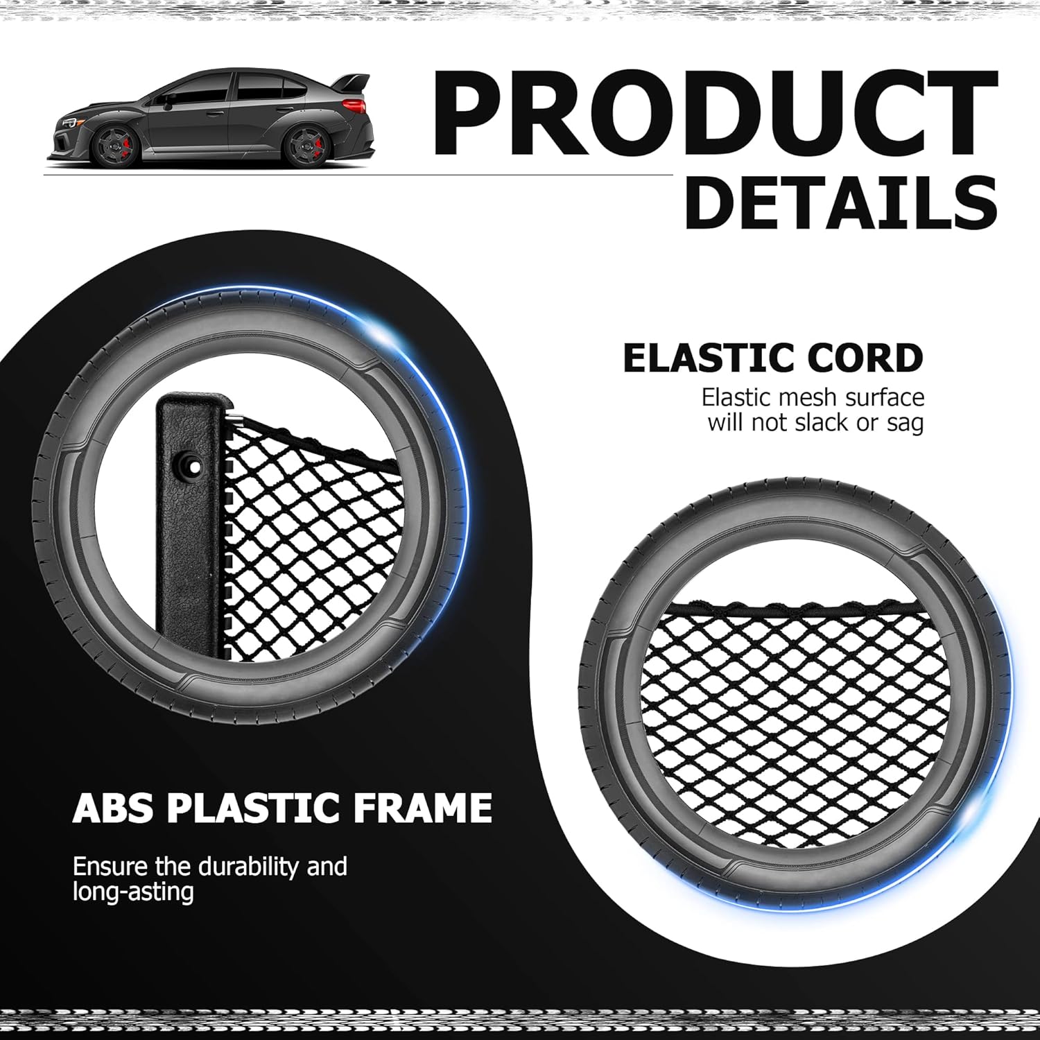 Thumbnail 1 de EINESIN Storage Nets for Campervans – elastic trunk storage bag with plastic frame (4-pack)