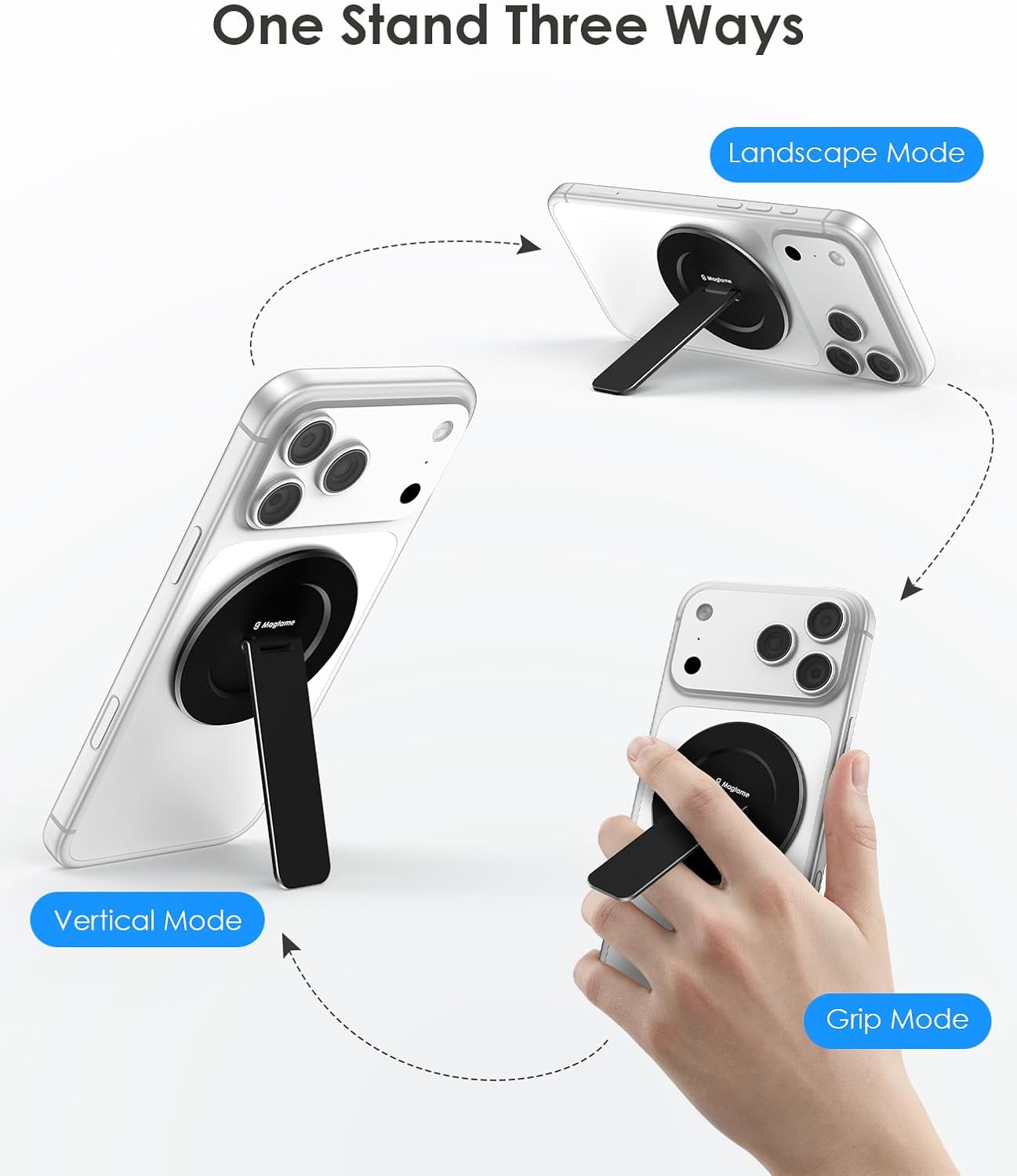 Thumbnail 4 de Magtame Support de téléphone magnétique Mag-Safe ultra fin, angle réglable à 180° (design amortisseur) noir