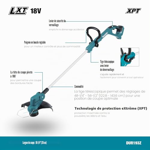 Thumbnail 1 de Makita DUR193Z: Coupe-bordure sans batterie pour 18V, performance fiable