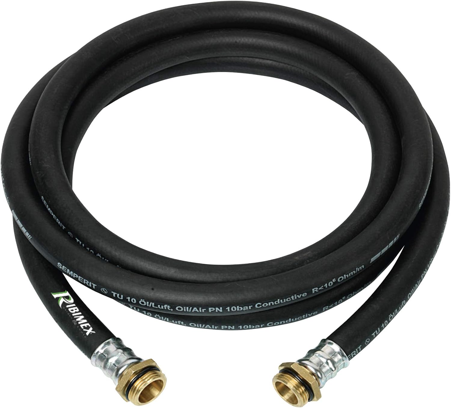 Thumbnail 2 de Ribimex Tubo Gasolio in Gomma 6 m x Ø20 mm con Raccordi in Ottone Pressati 1" – PRKA106GOM