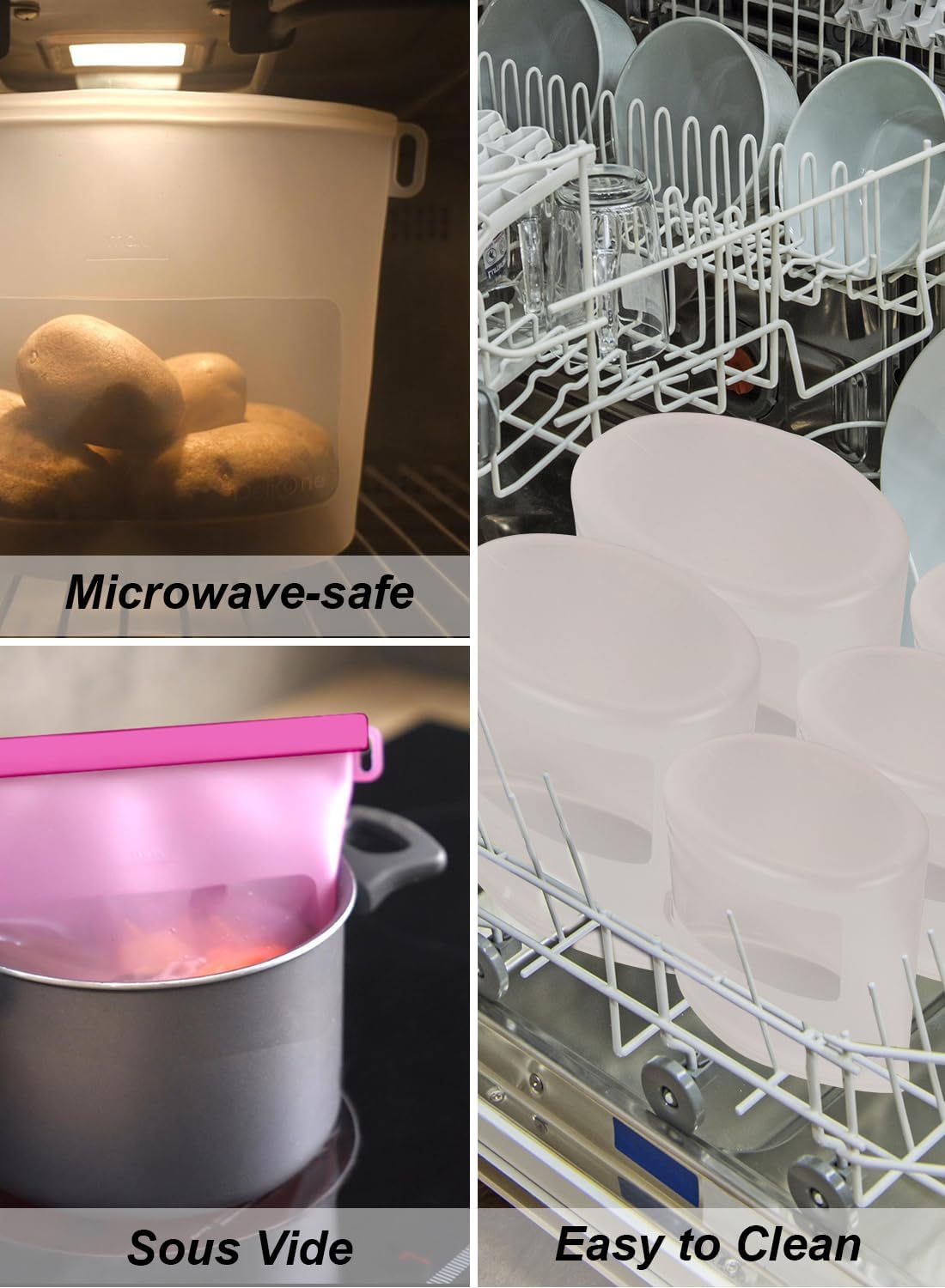 Detalle de Reusable Silicone Food Storage Bags