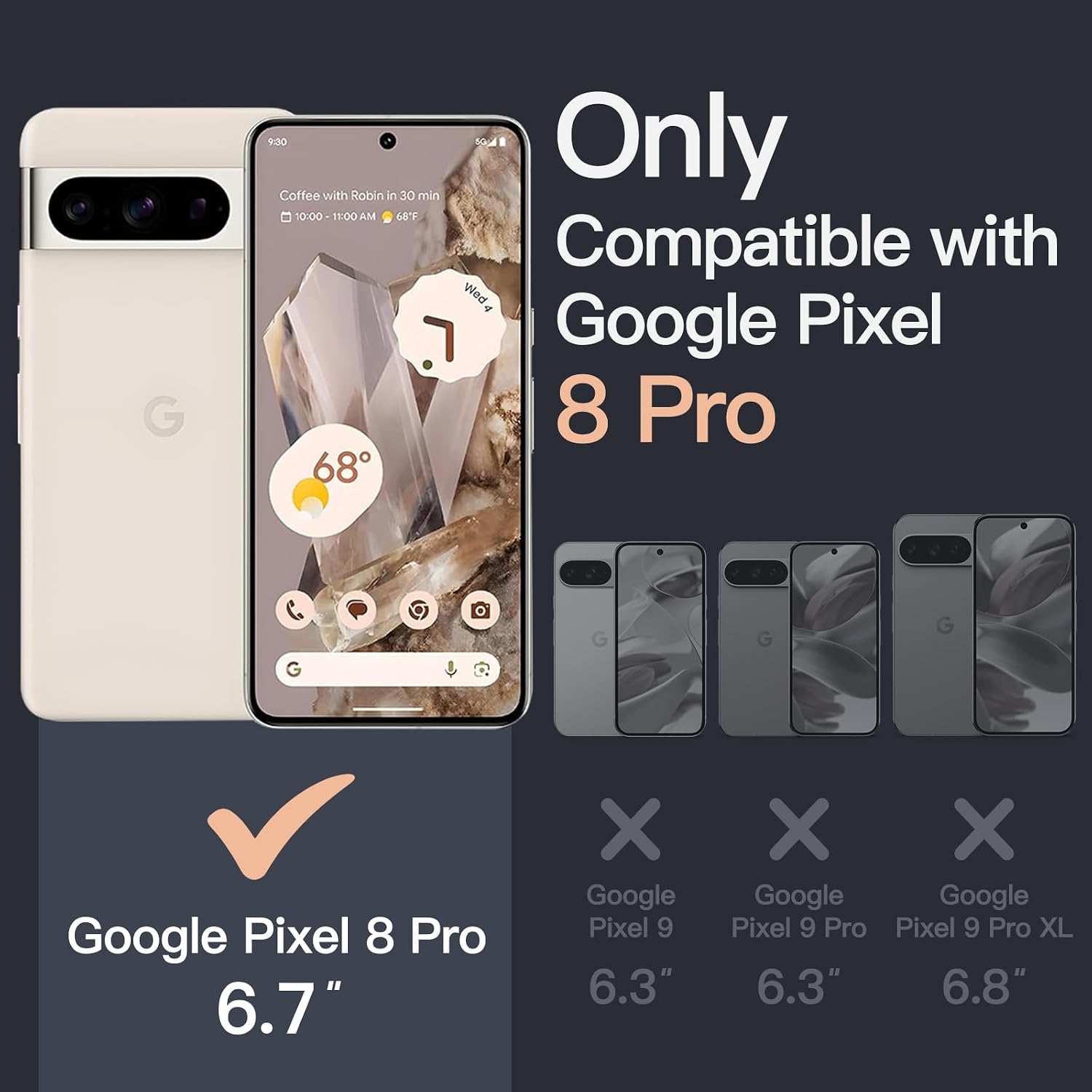 Thumbnail 1 de JETech magnetiskt skal för Google Pixel 8 Pro – klart med MagSafe