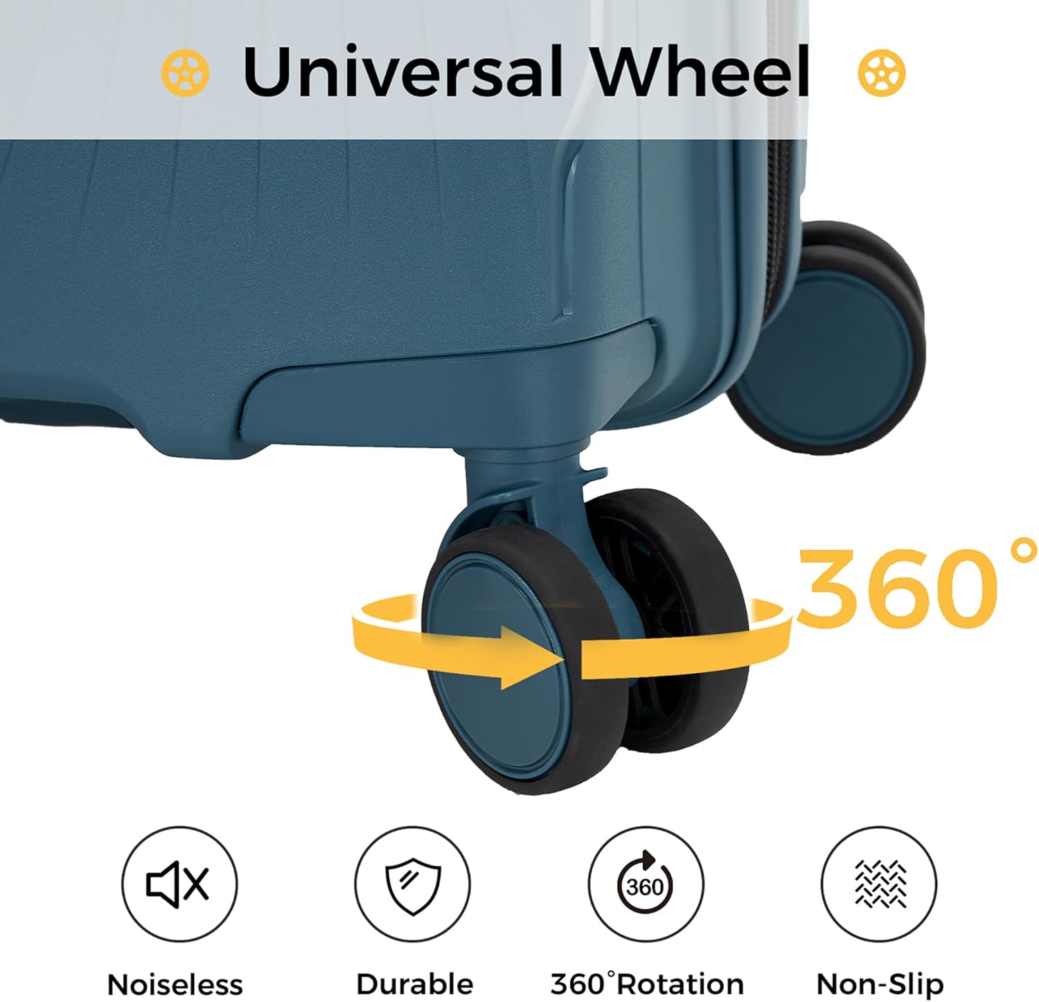Thumbnail 2 de Hulsin 20-Inch Expandable Carry-On Luggage (White): Lightweight Hardside Spinner with TSA Lock