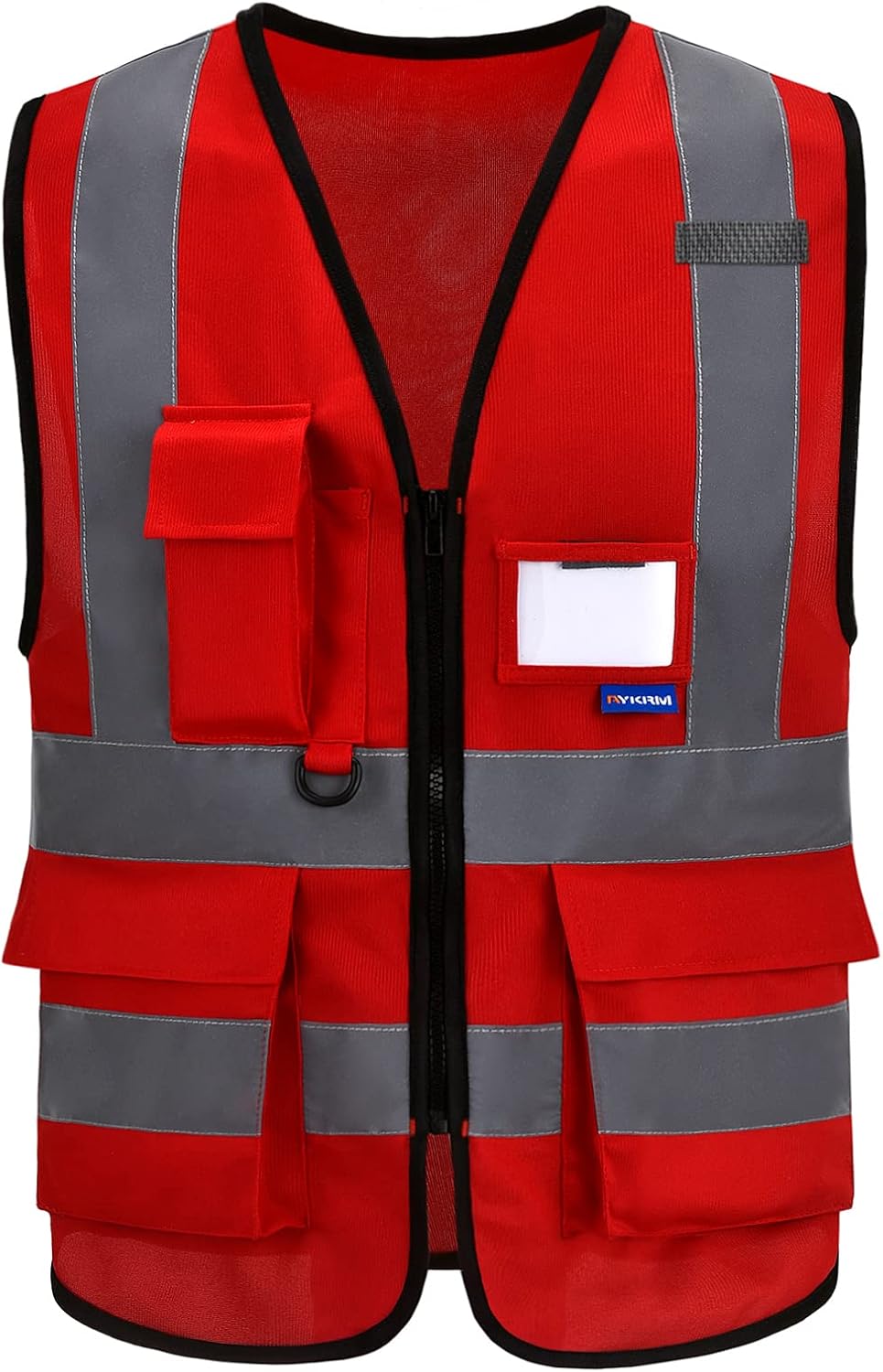 Detalle de A-SAFETY Red M Safety Vest with Reflective Strips and 7 Utility Pockets