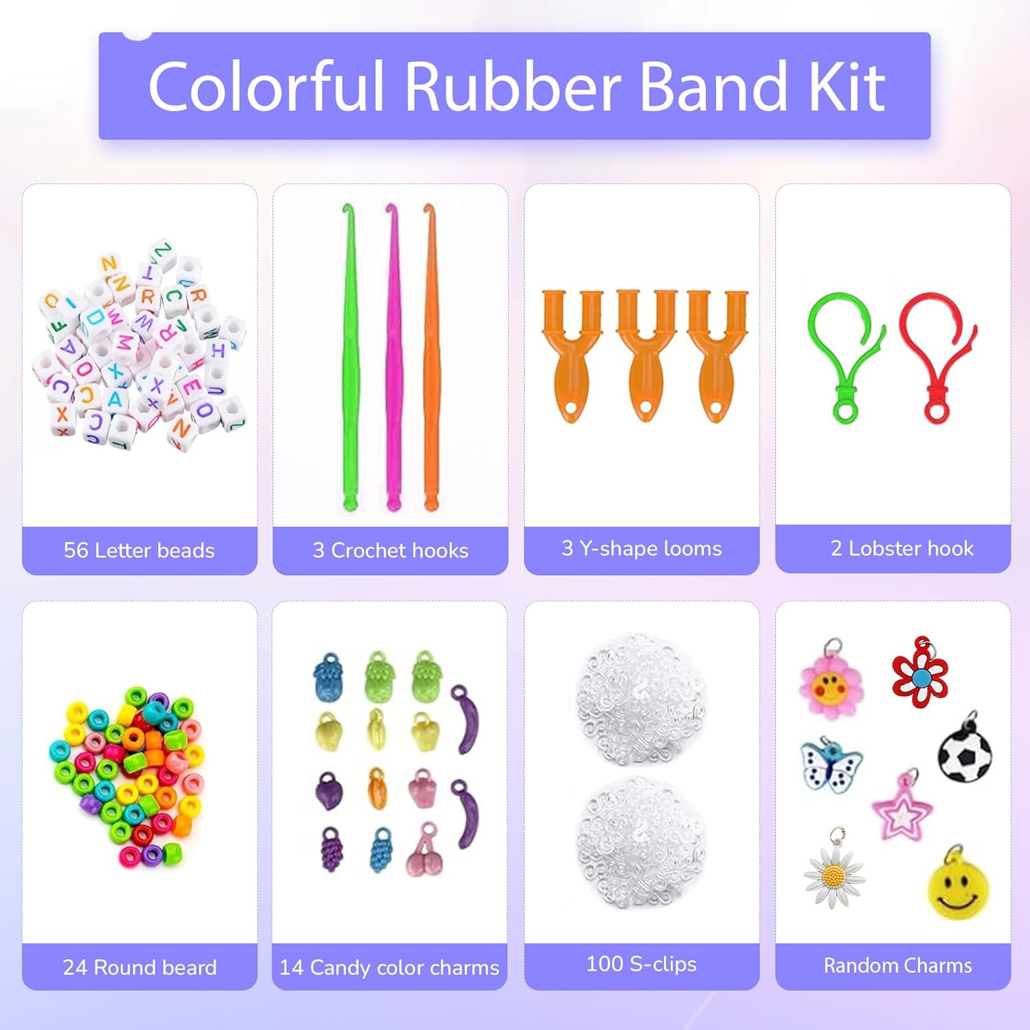 Thumbnail 3 de BIZEE 2700+ Loom Bands Starter Kit with Refills, Charms, Beads, Clasps & Storage Box