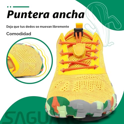 Thumbnail 3 de SAGUARO Zapatillas Barefoot Minimalistas para Hombre y Mujer, Amarillo, 38 EU