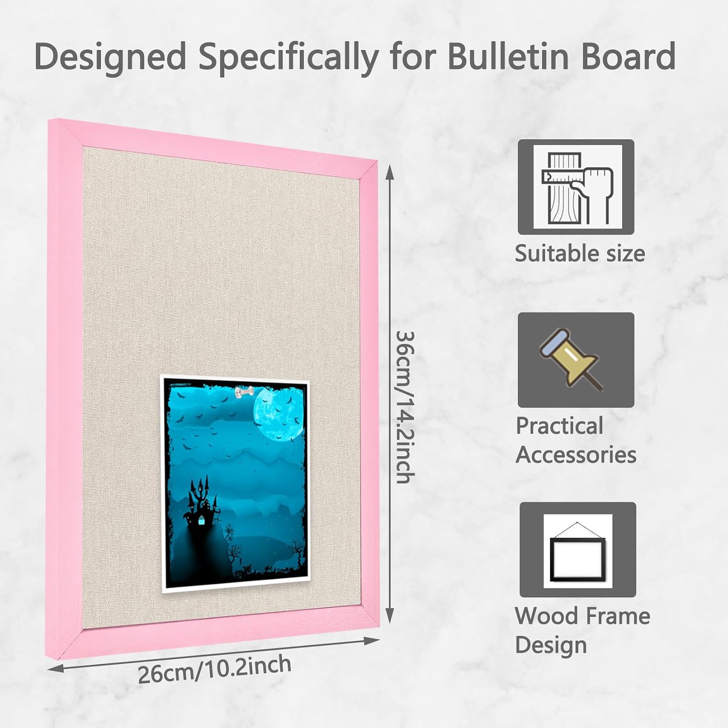 Detalle de Linen bulletin board 10.2 x 14.2 in