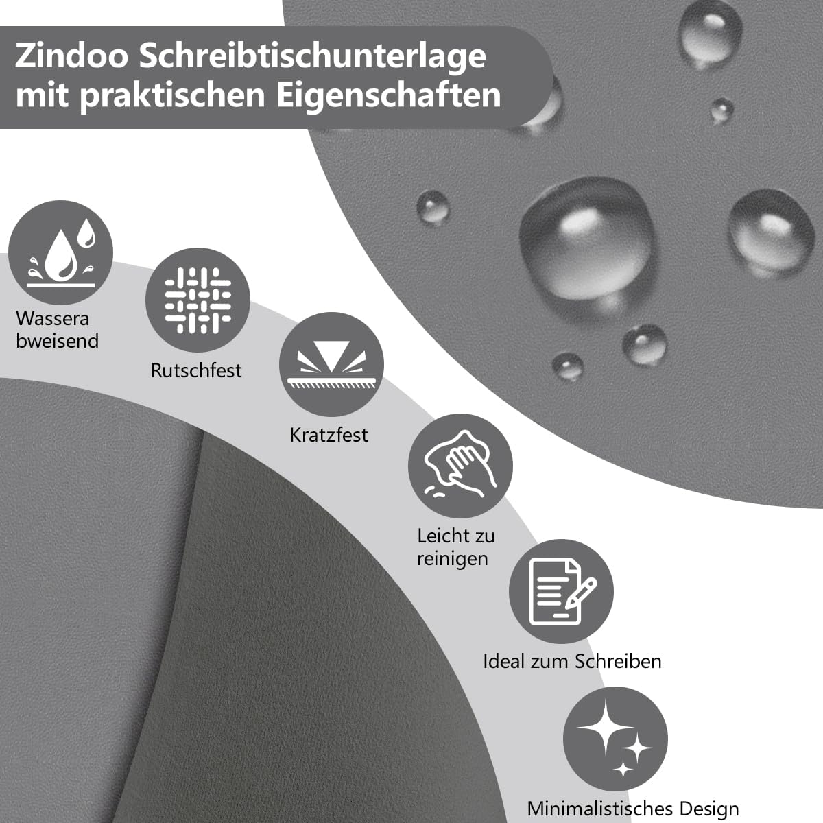 Detalle de Zindoo Schreibtischunterlage 80x40 cm