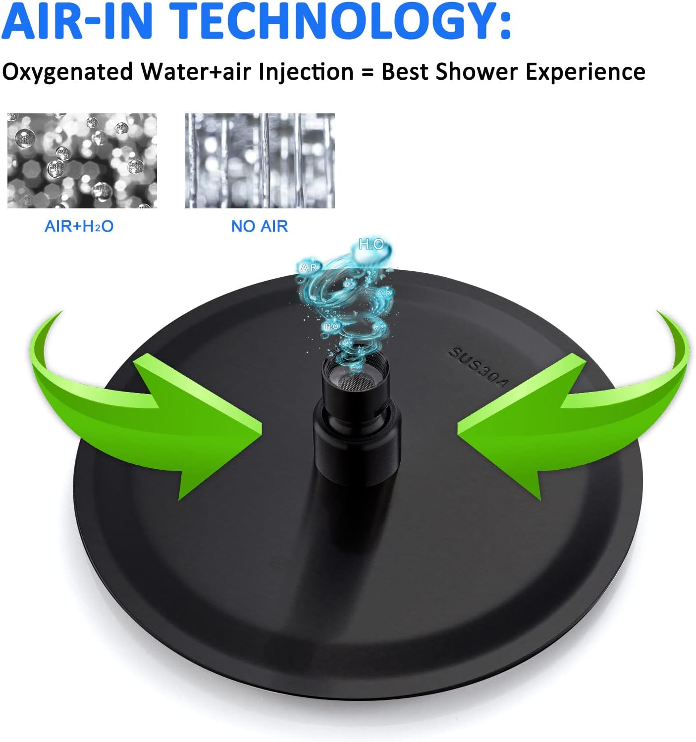 Detalle 2 de POPFLY Shower Faucet Set, 8-inch Rain Showerhead