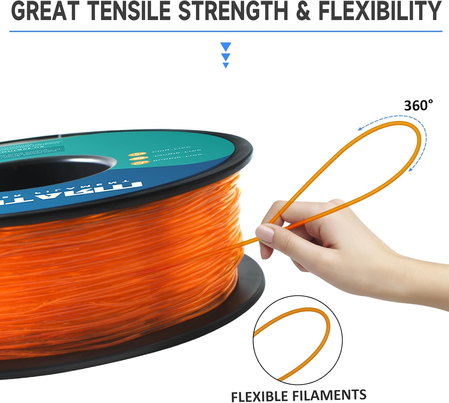 Detalle de GIANTARM 95A TPU Filamento flexible 1 kg