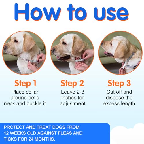 Thumbnail 3 de AIKUWWOIRQIA Collier anti-puces pour chien, lot de 4 réglables et résistants à l’eau