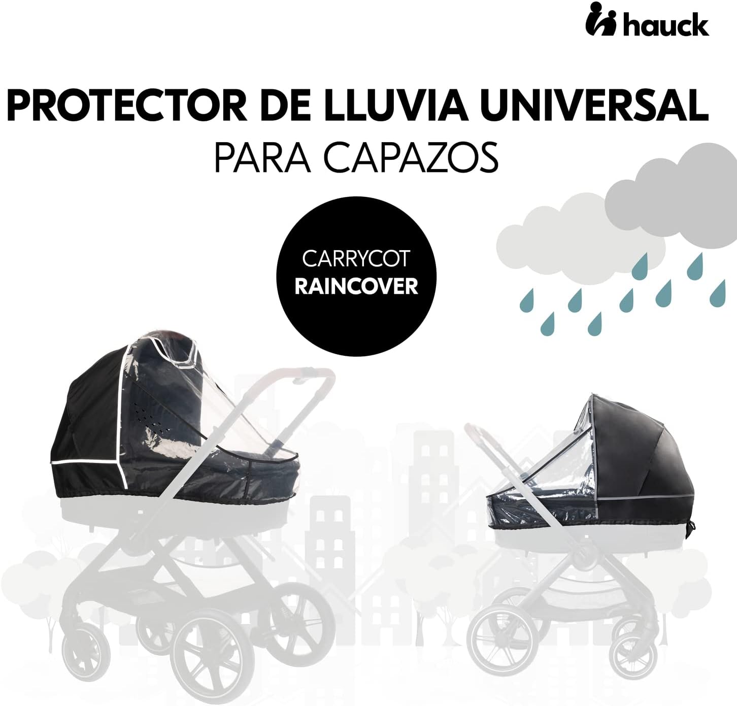 Detalle 2 de hauck Carrycot Raincover Funda capazo universal, transparente 🌧