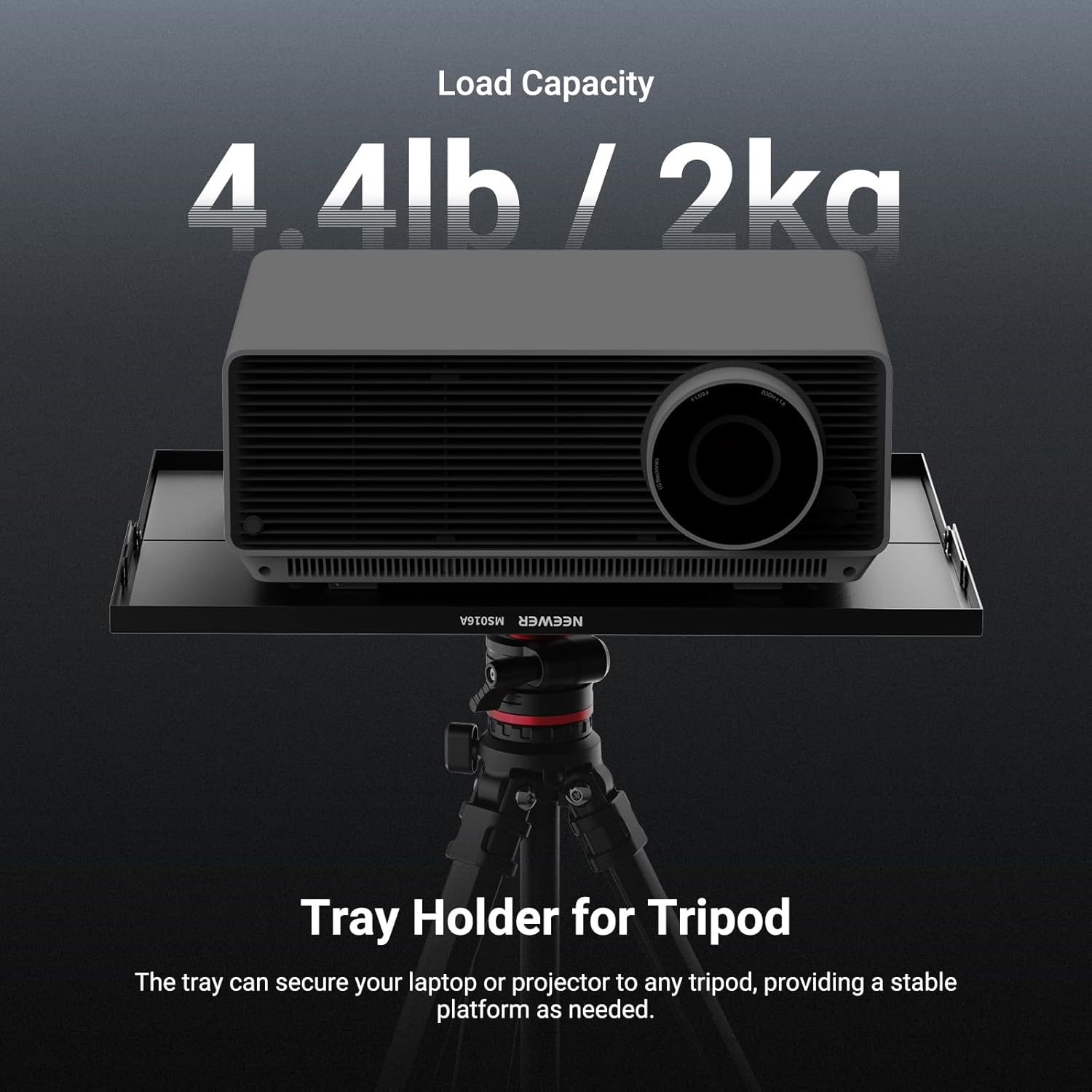 Thumbnail 1 de NEEWER MS016A 15×11×0.5" metal laptop/projector tray holder for tripod (detachable)