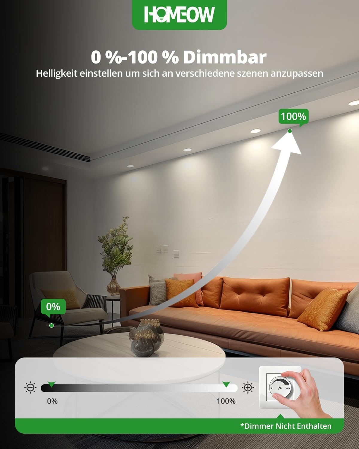 Detalle de HOMEOW 20er Set LED Einbaustrahler 7W