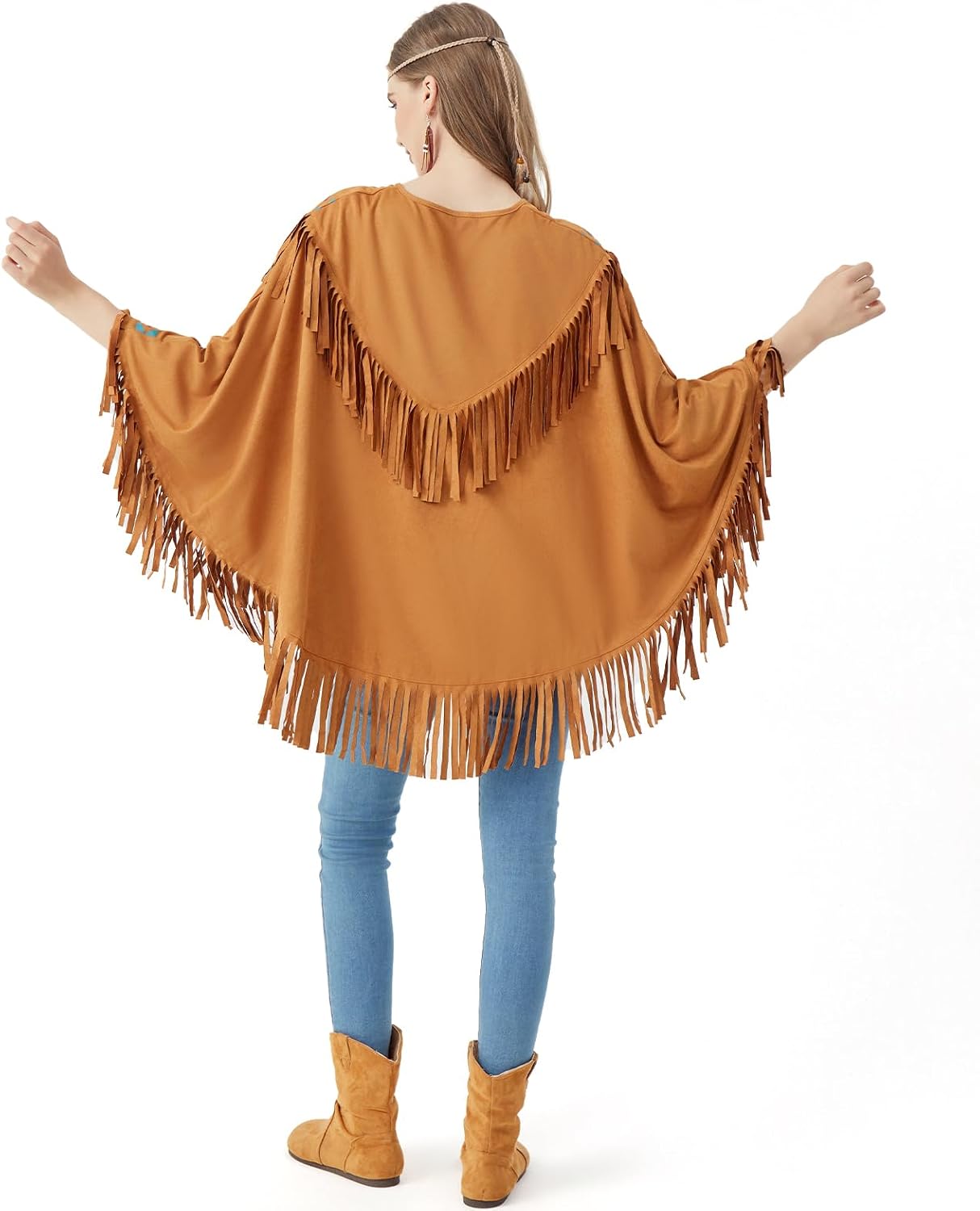 Thumbnail 5 de aicoaub Poncho indien marron pour femme