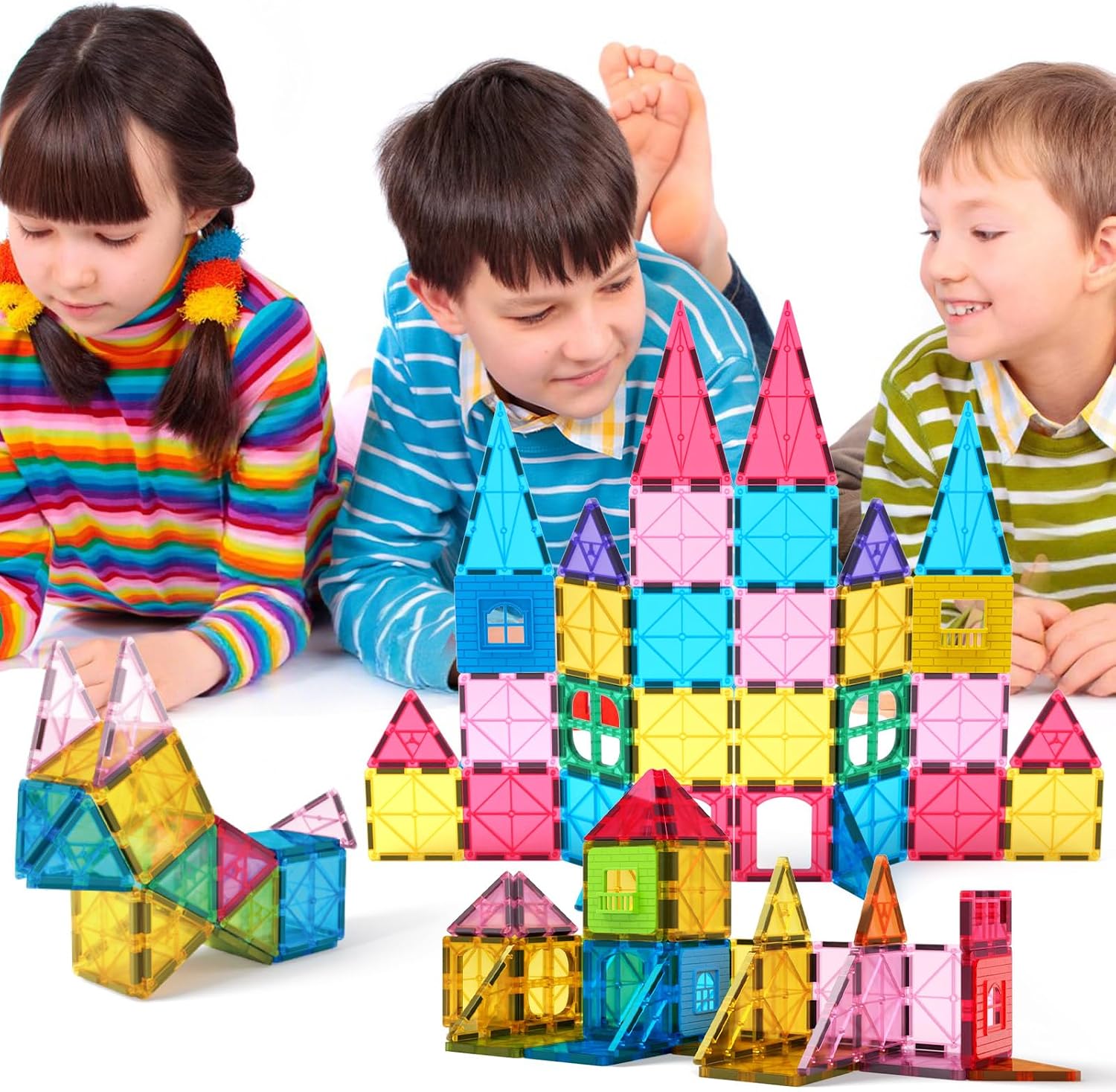 Detalle de Jasonwell Magnetic Building Tiles 60-Piece Set