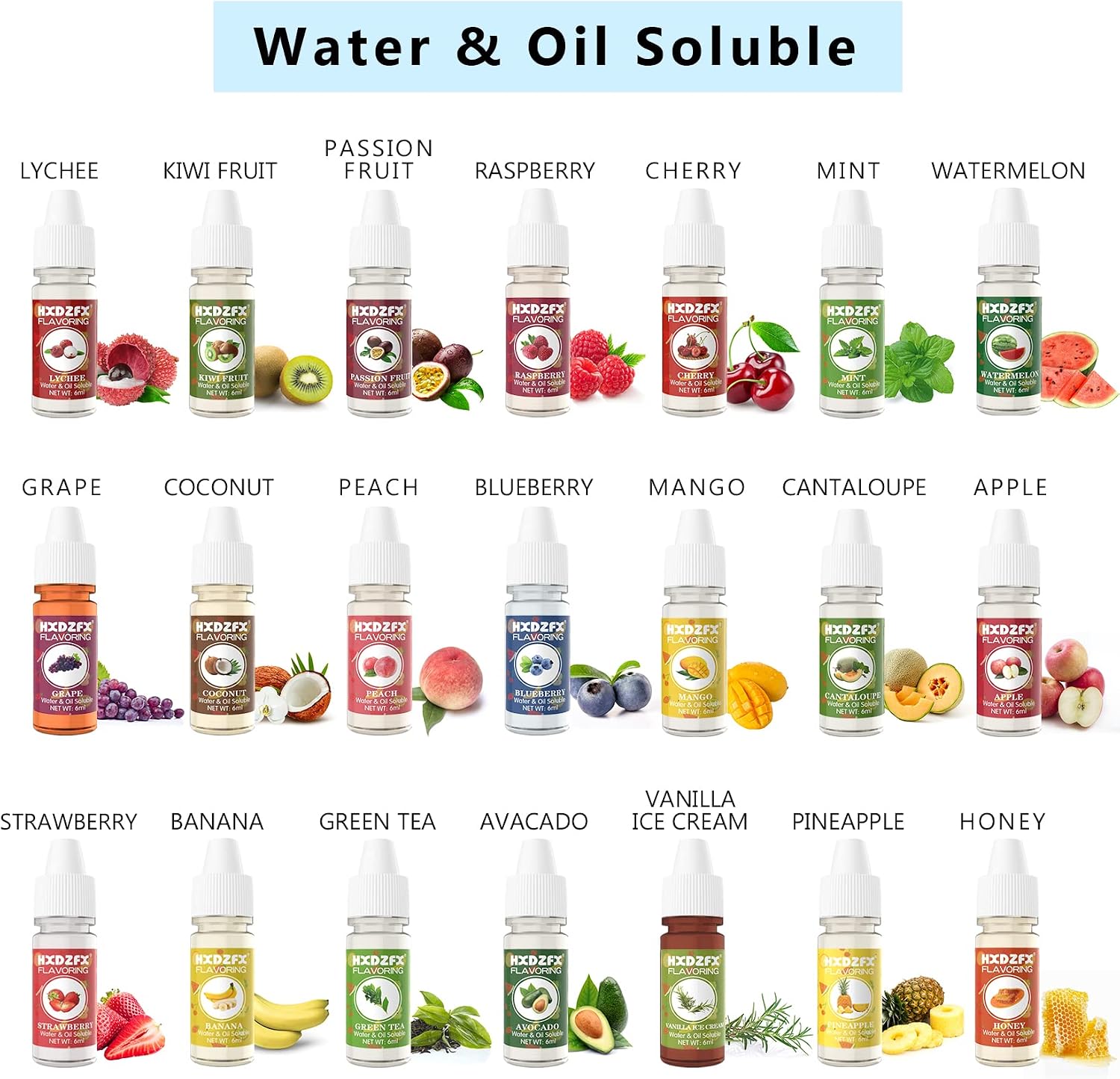 Detalle 2 de Food Flavoring Oil – 30 Liquid Concentrated Flavourings for Cooking, Baking, and DIY Cosmetics