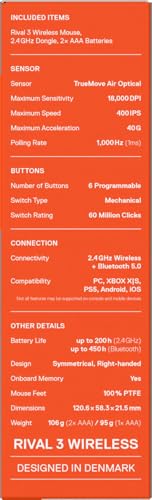 Thumbnail 14 de SteelSeries Rival 3 Wireless Gen 2 ratón gaming 18.000 dpi 🖱️