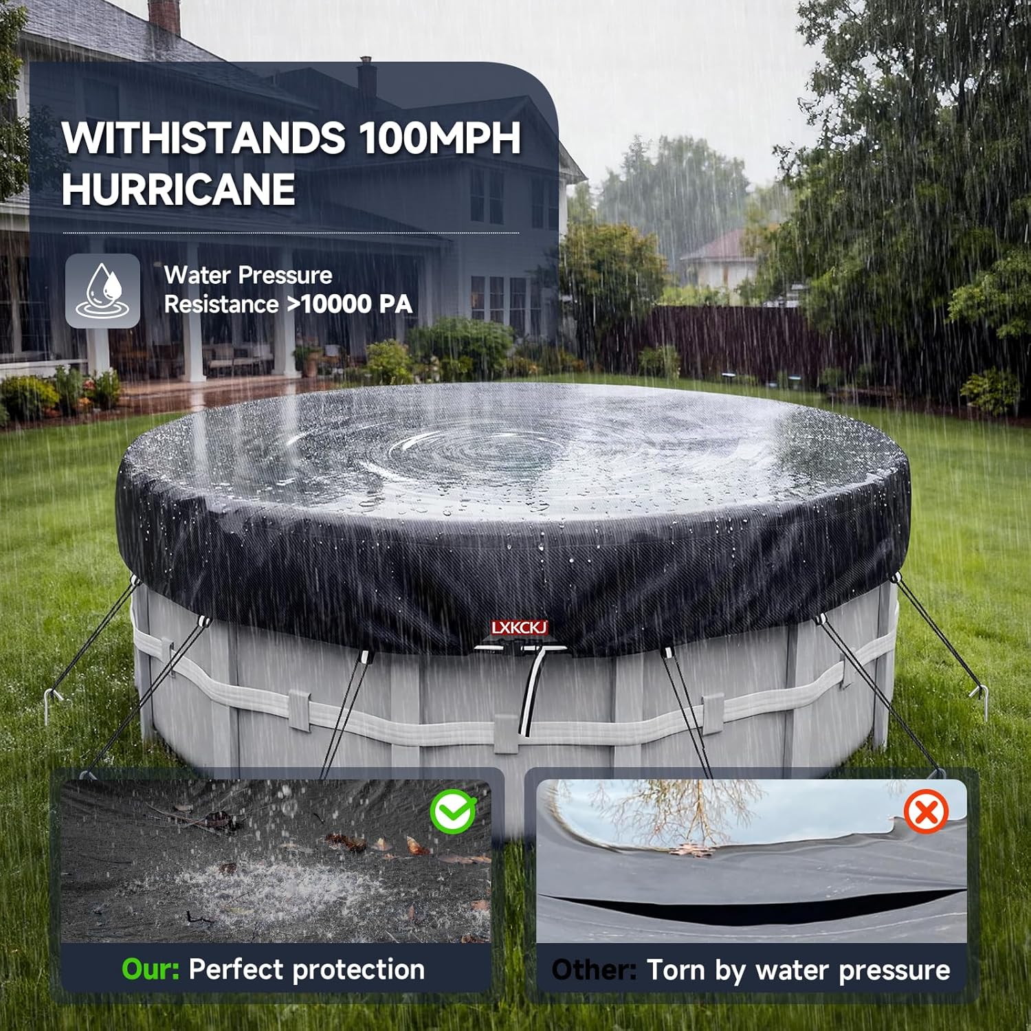 Thumbnail 3 de LXKCKJ 12 Ft Round Solar Pool Cover: Practical Protection with Drawstring Stability