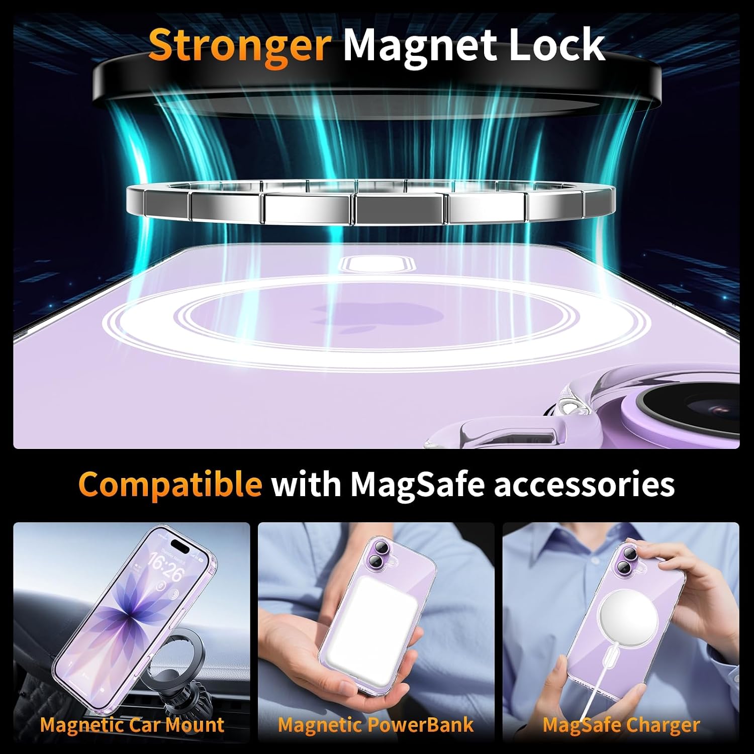 Detalle 2 de YNMEacc 5 in 1 Magnetic iPhone 17 Case 6.3-inch