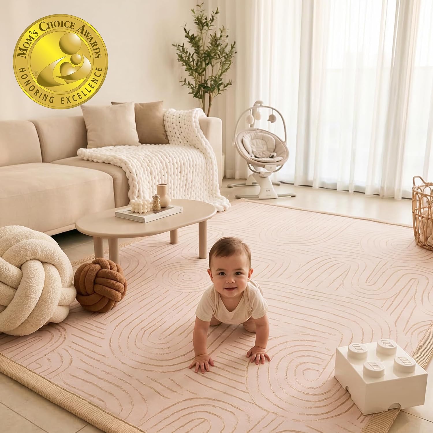 Thumbnail 5 de Premium Large Coral Velvet Baby Play Mat 200x150x2.5cm – High-Density Foam with Non-Slip Backing