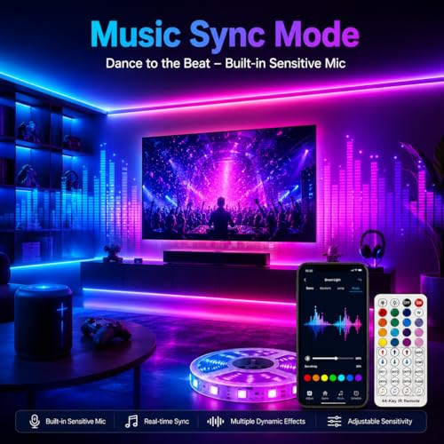 Detalle de shalaker 20M RGB LED Strip Lights with Bluetooth App & Remote