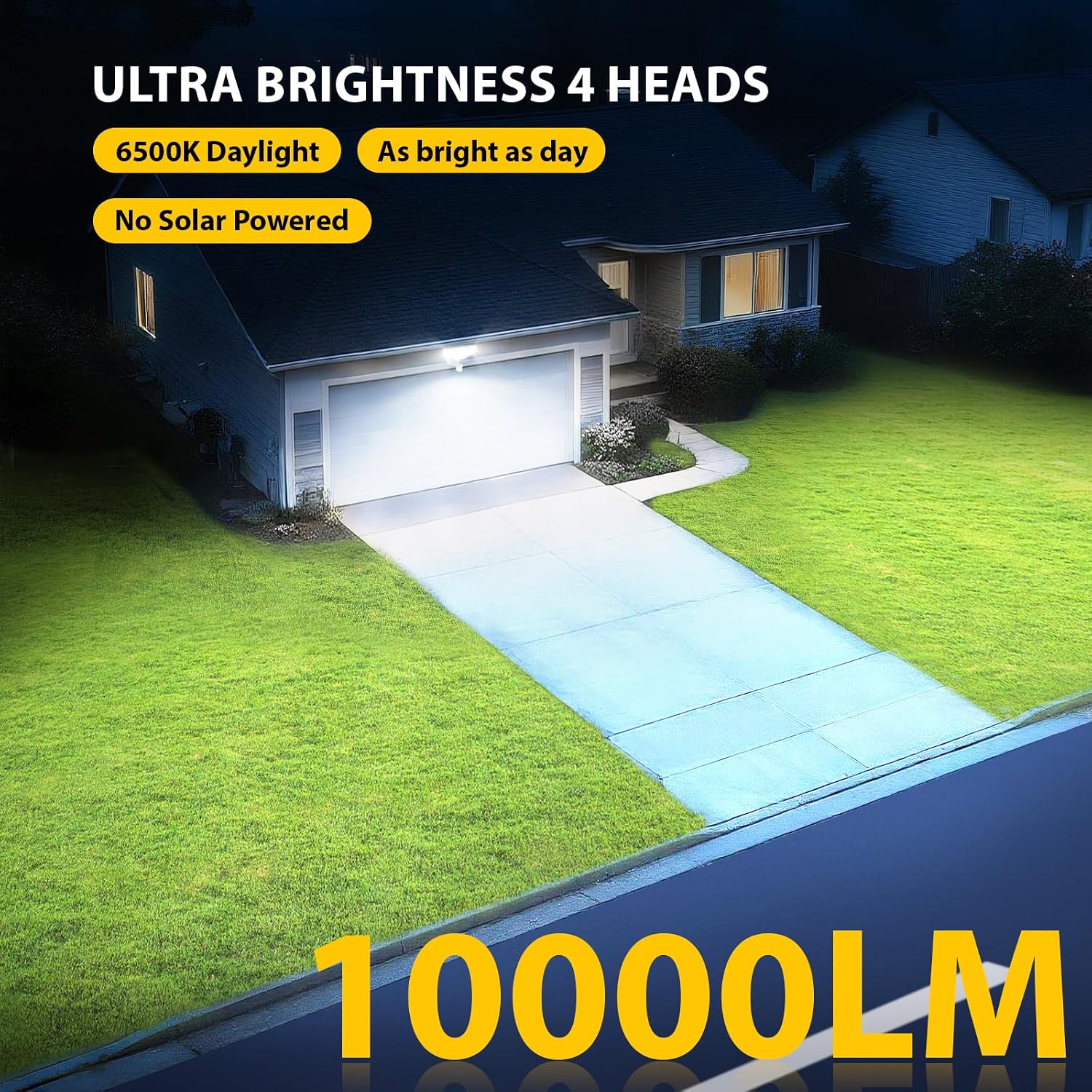 Detalle de Abovizo AB22/G90S-4 90W LED Security Light, 4 Heads, 10,000 Lumens