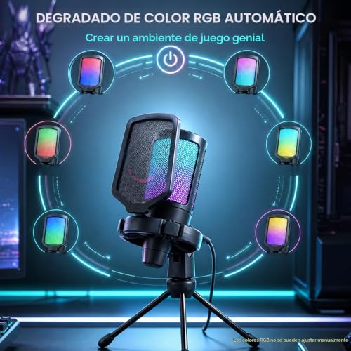 Thumbnail 6 de FIFINE Gaming Microfono para PC y PS4/PS5 con RGB, Mute rápido y accesorios