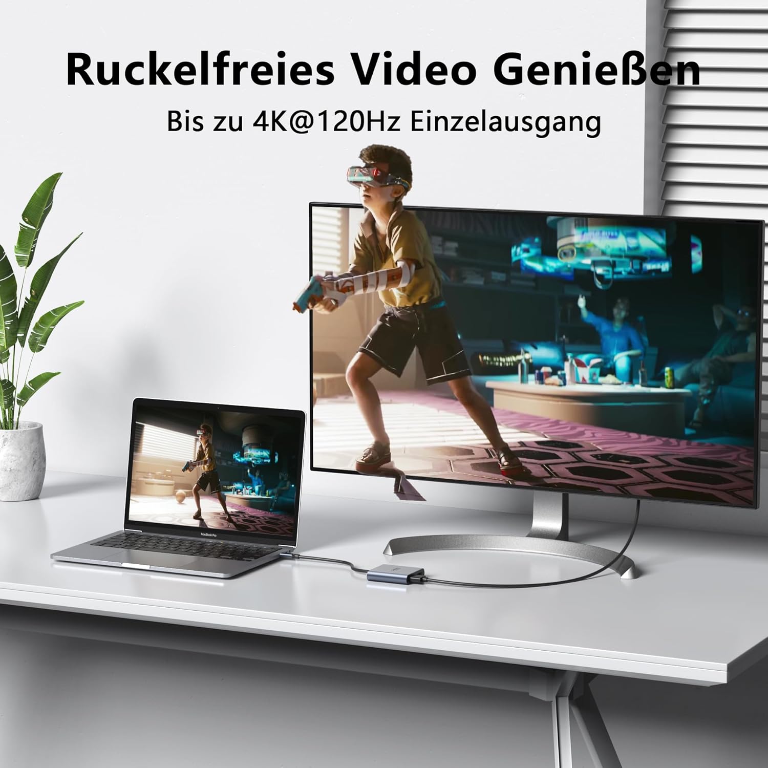 Detalle 2 de Selore&S-Global USB-C zu Dual DisplayPort Adapter – Thunderbolt 3/4 auf DisplayPort 1.4
