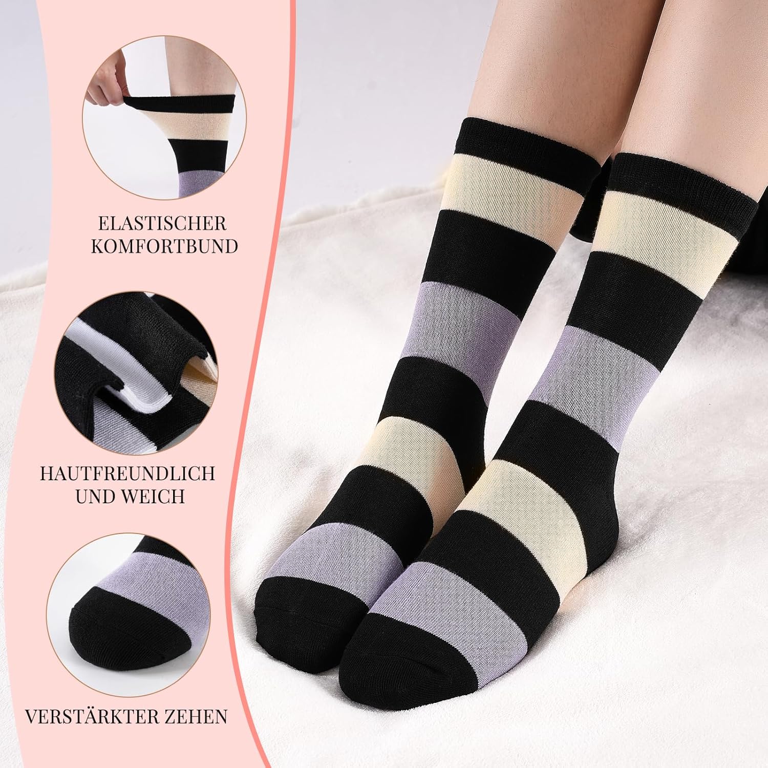 Detalle 2 de Cirorld Socken Damen 10 Paar Baumwolle