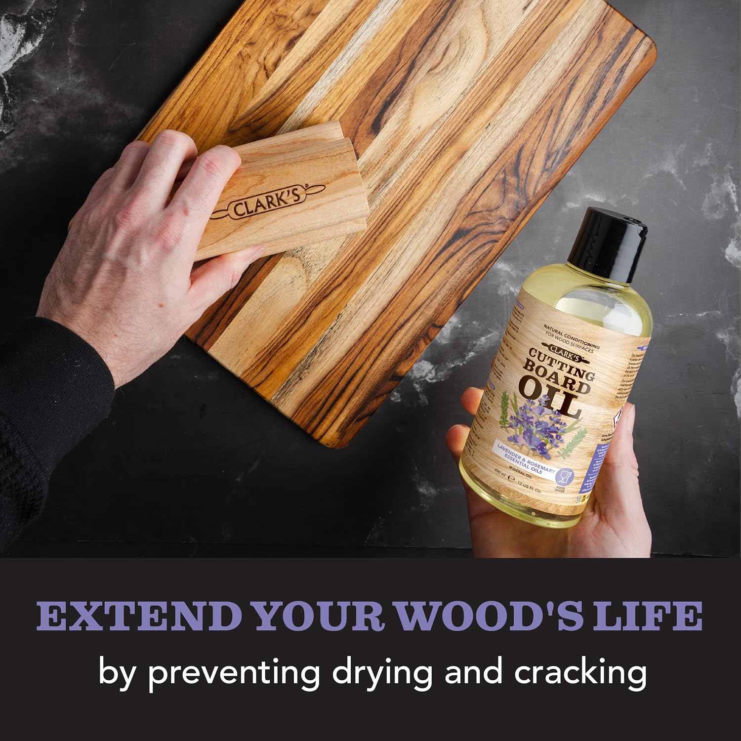 Thumbnail 4 de CLARK'S Cutting Board Oil with Lavender & Rosemary, 12oz 🪵
