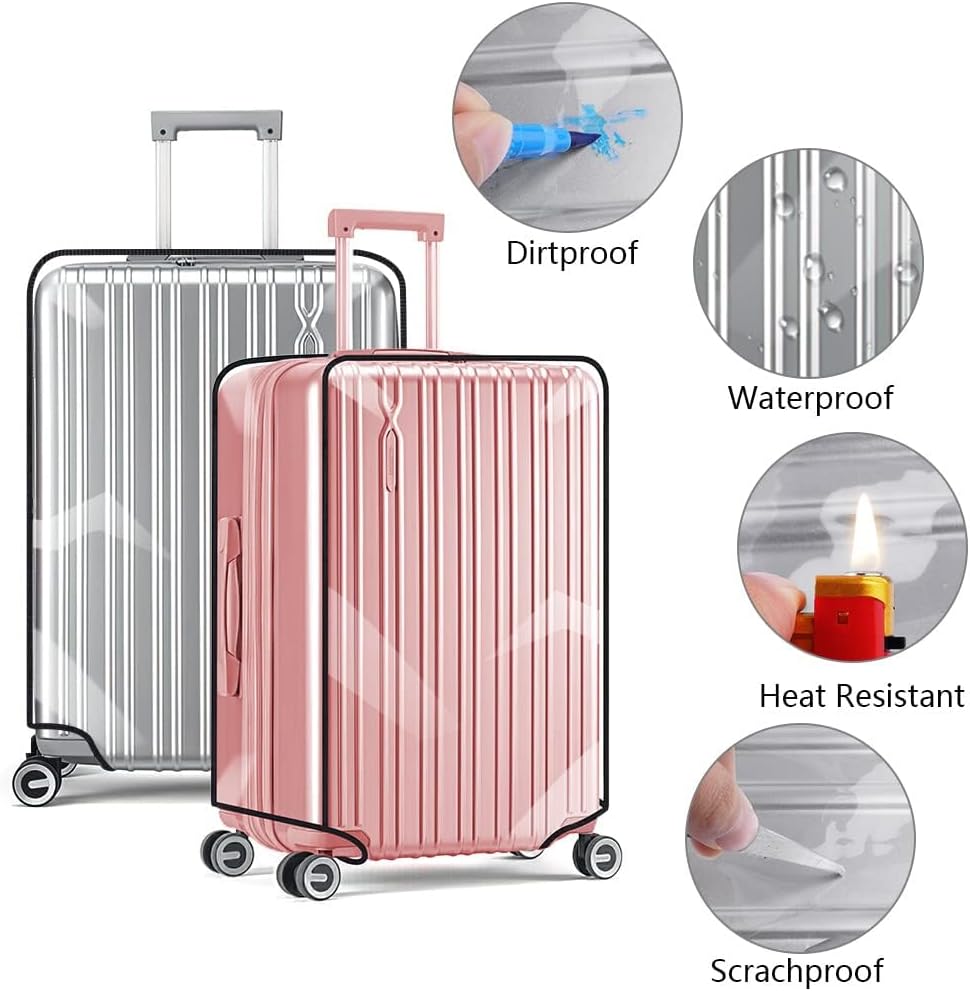 Detalle de Housse de valise Flintronic en PVC transparent avec sangle et élastique