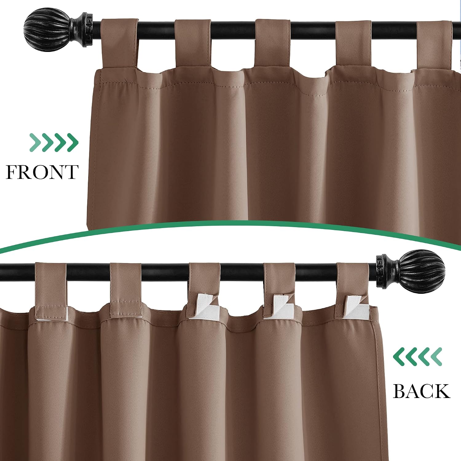 Thumbnail 1 de StangH Curtains Waterproof Outdoor Patio Curtains, Tan, 2 Panels, 52 x 84 in
