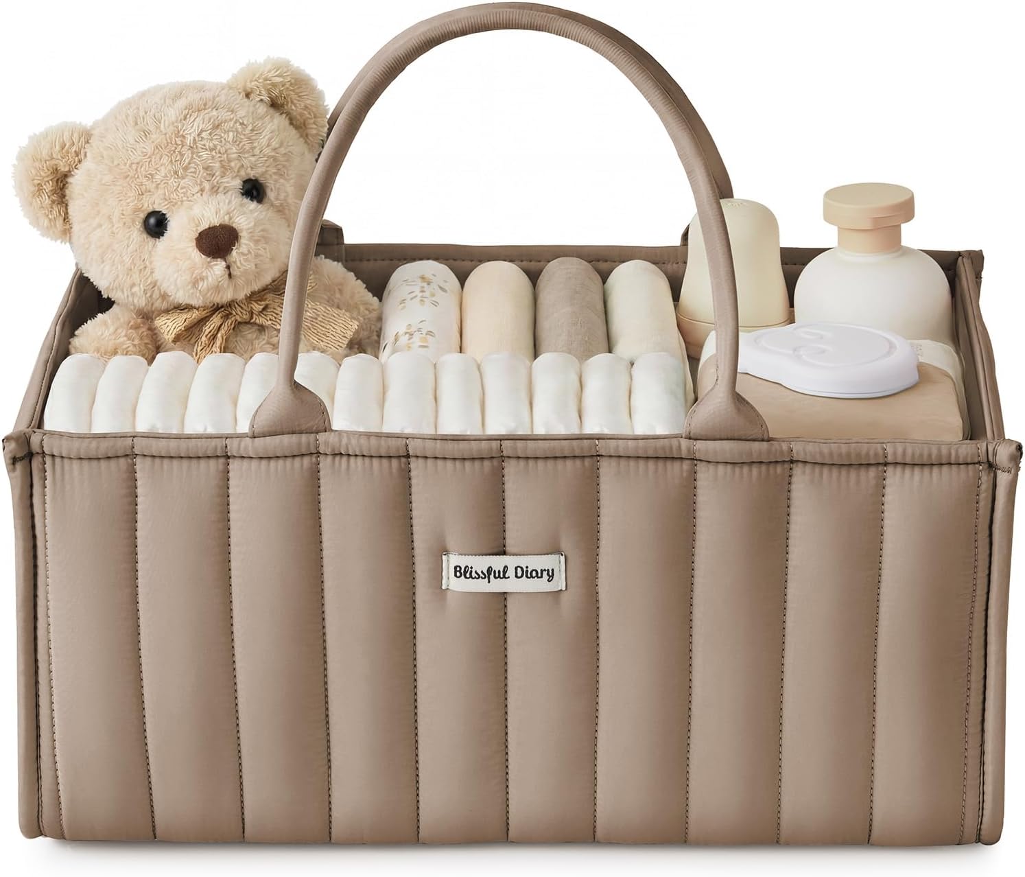 Blissful Diary Baby Diaper Caddy Organizer in Mocha Brown