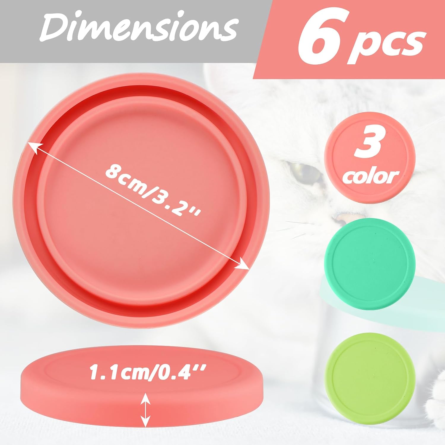 Detalle 2 de webake Can Lids for Tins 6pcs silicone covers