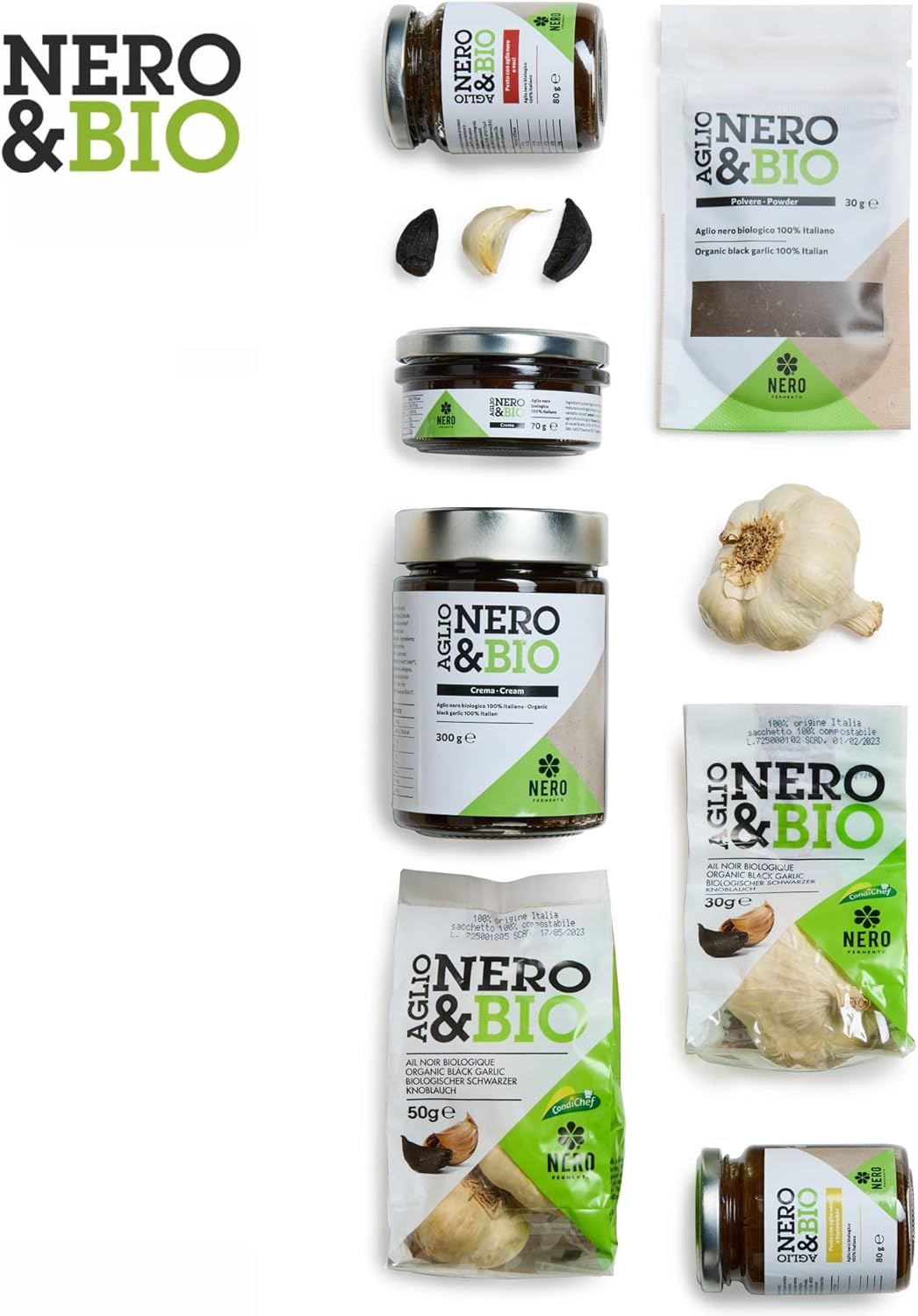 Detalle 2 de NERO FERMENTO NB Polvere di Aglio Nero Biologico 30 g – Made in Italy, senza conservanti