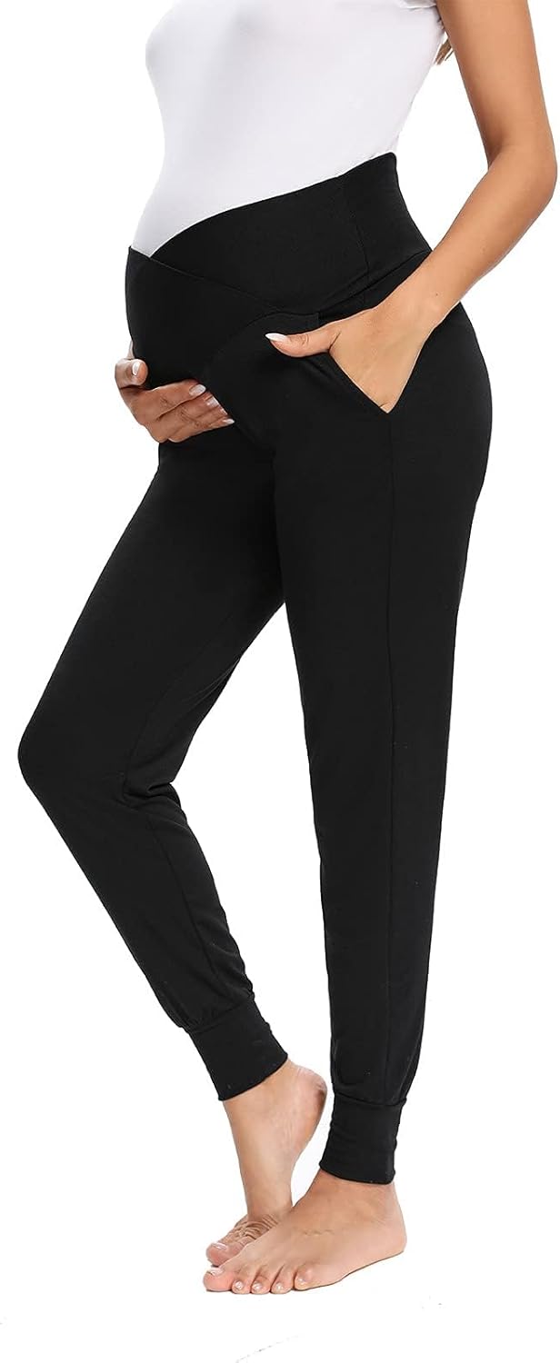 Detalle de Shen&Qege Maternity Pants Over The Belly Lounge Sweatpants